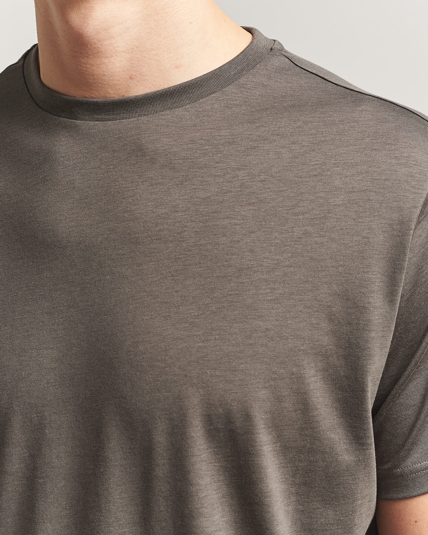 Men | T-Shirts | Oscar Jacobson | Kim Lyocel/Cotton T-Shirt Green