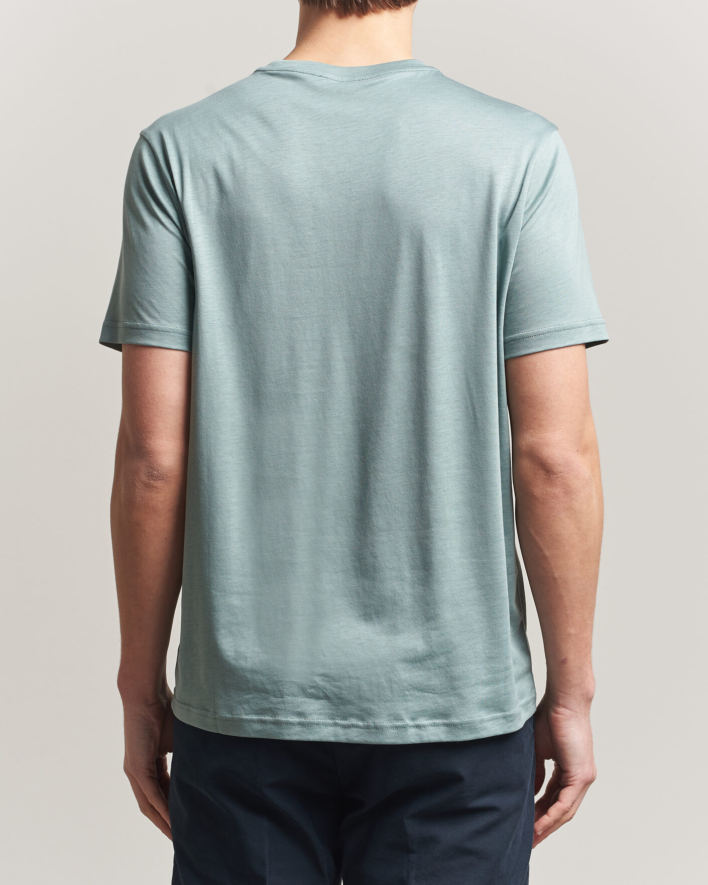 Men | T-Shirts | Oscar Jacobson | Kim Lyocel/Cotton T-Shirt Soft Green