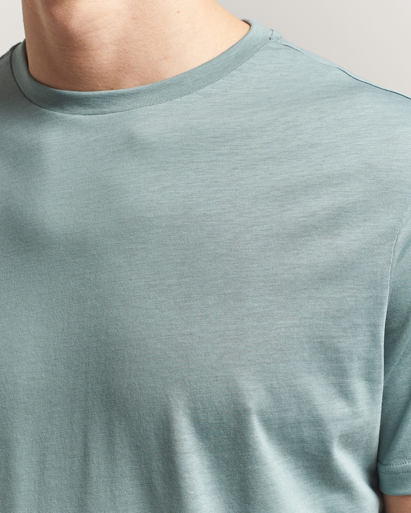 Men | T-Shirts | Oscar Jacobson | Kim Lyocel/Cotton T-Shirt Soft Green