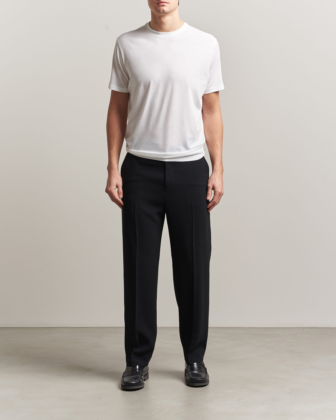 Men | T-Shirts | Oscar Jacobson | Kim Lyocel/Cotton T-Shirt White