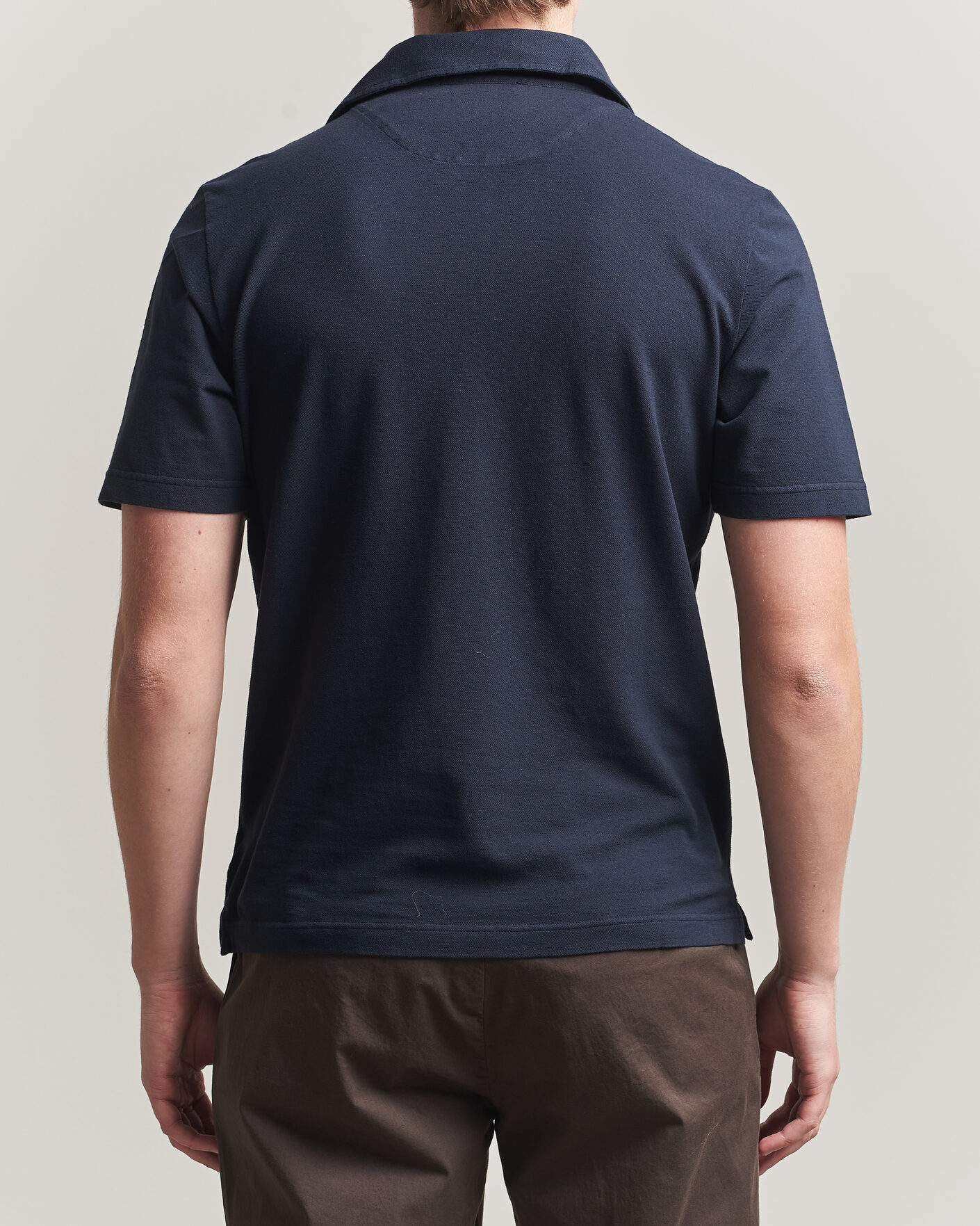 Men | Polo Shirts | Zanone | Soft Cotton Piquet Polo Navy