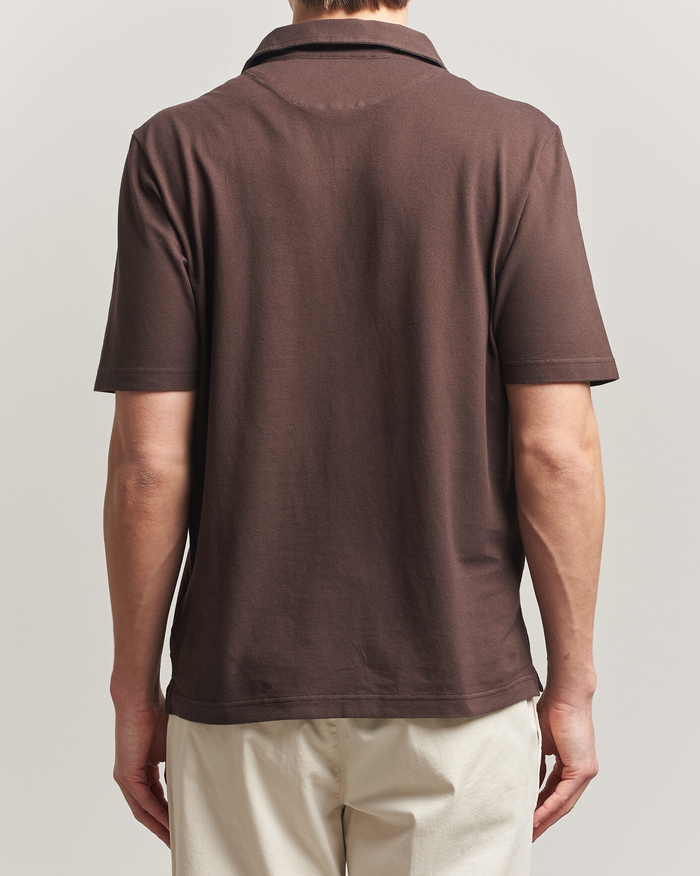 Men | Polo Shirts | Zanone | Soft Cotton Piquet Polo Chocolate