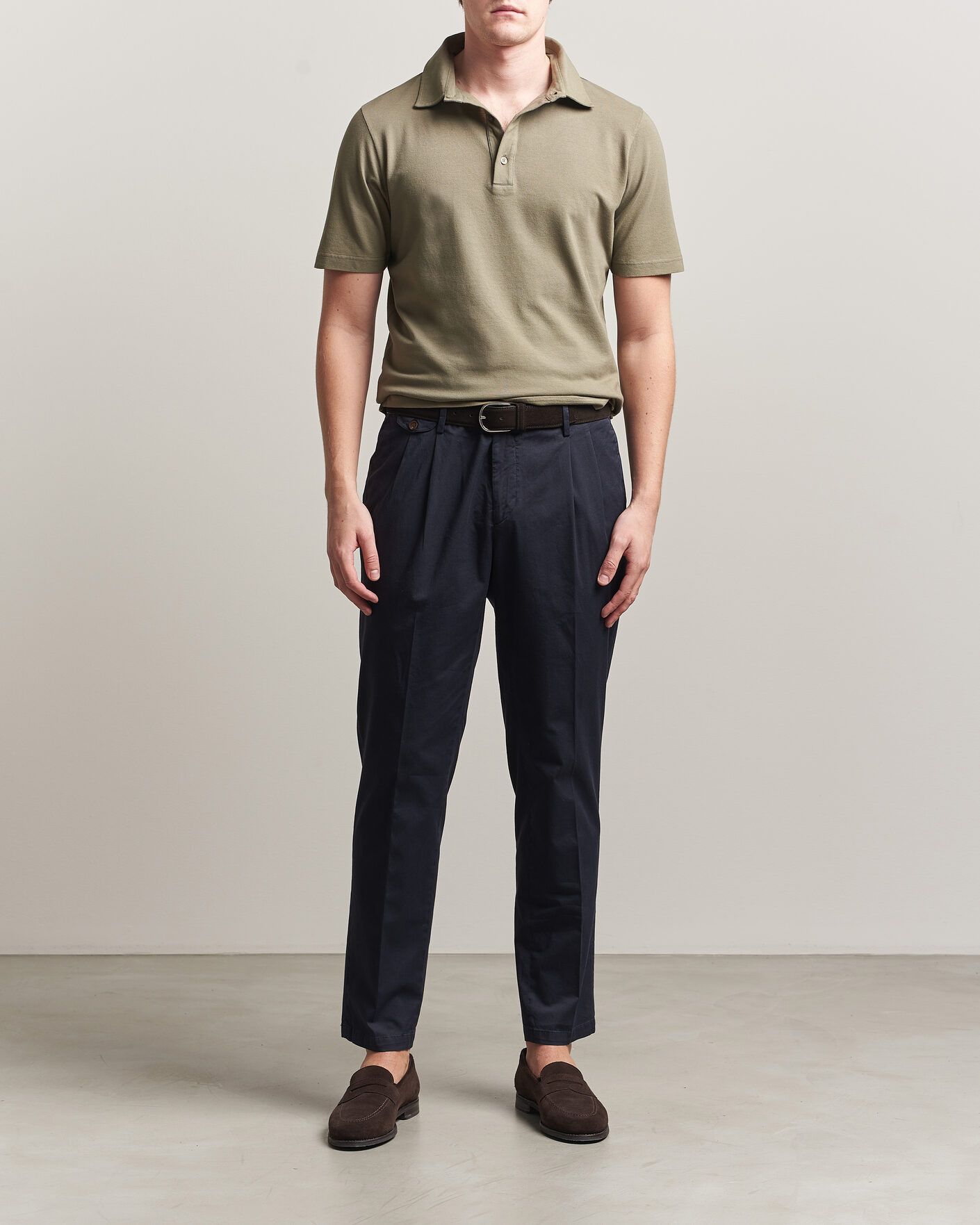 Men | Polo Shirts | Zanone | Soft Cotton Piquet Polo Taupe