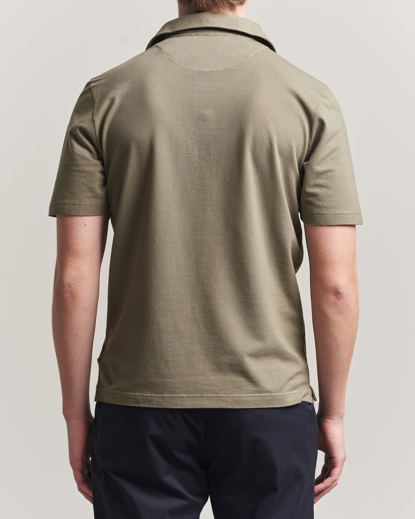 Men | Polo Shirts | Zanone | Soft Cotton Piquet Polo Taupe