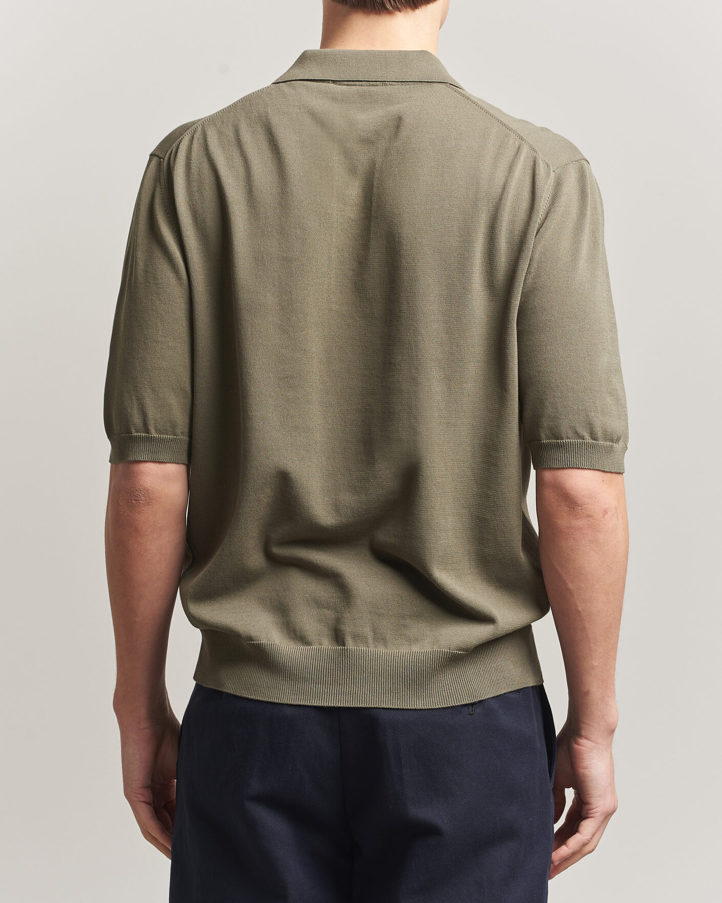 Men | Polo Shirts | Zanone | Knitted Cotton Polo Olive