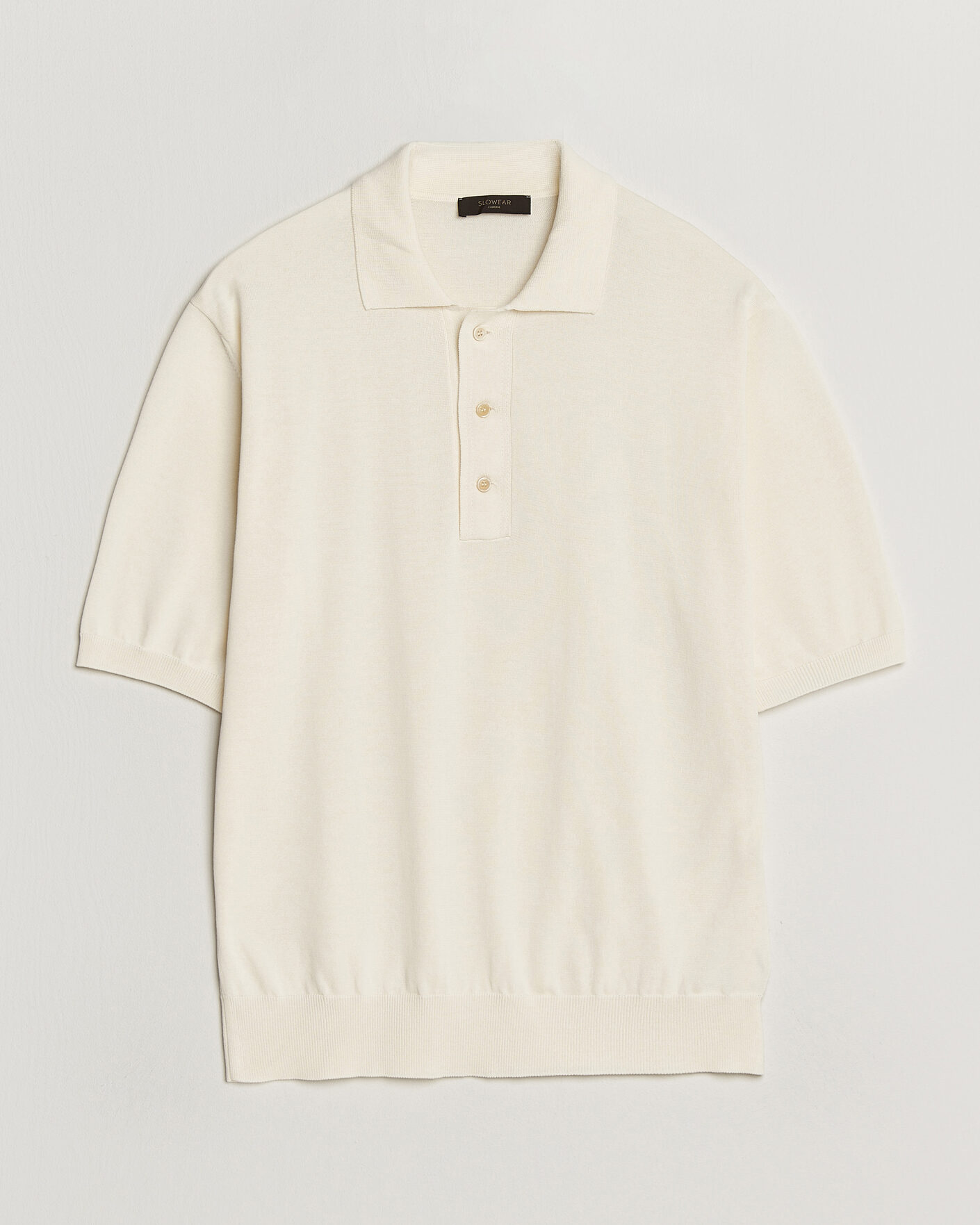 Men | Polo Shirts | Zanone | Knitted Cotton Polo Off White