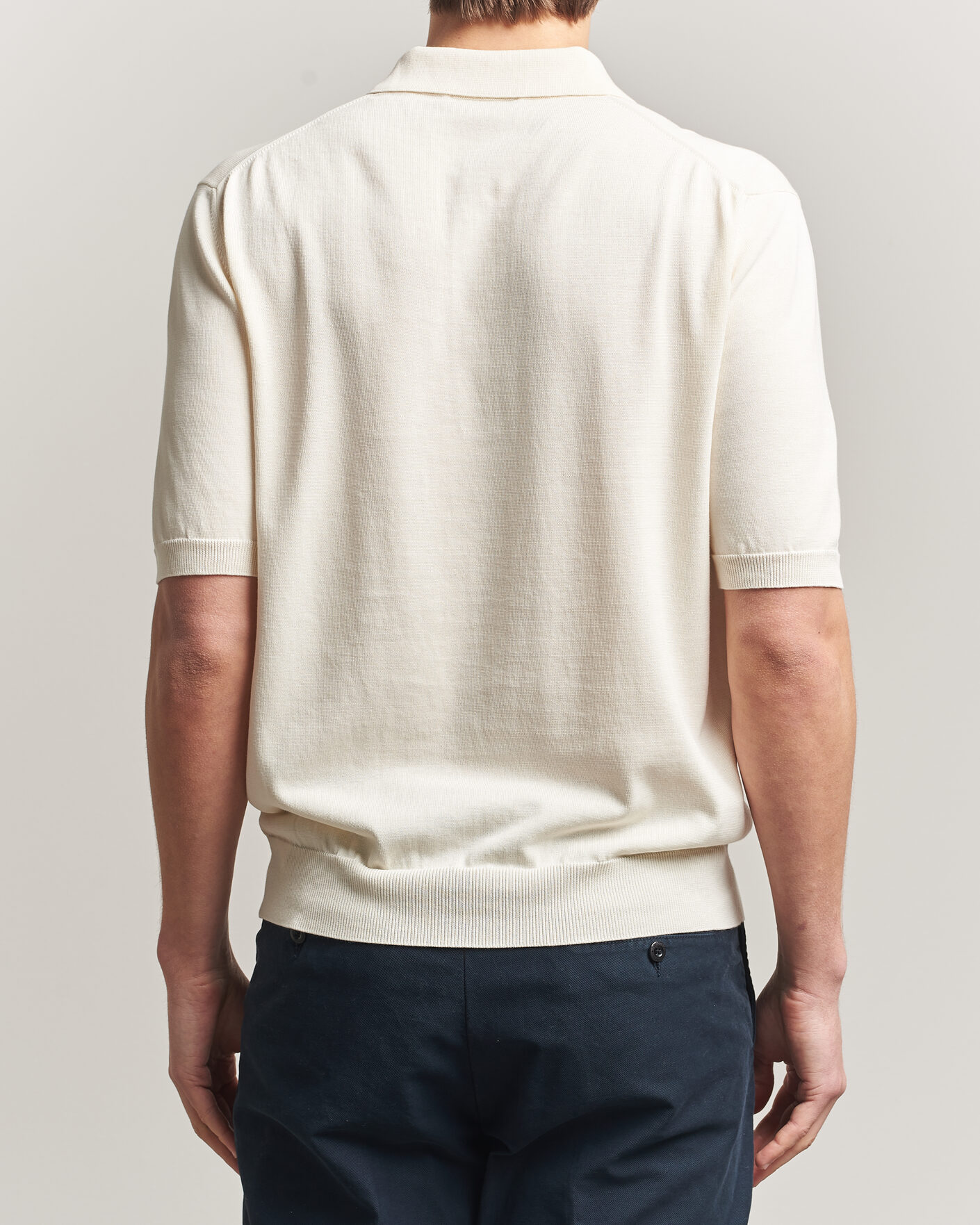 Men | Polo Shirts | Zanone | Knitted Cotton Polo Off White