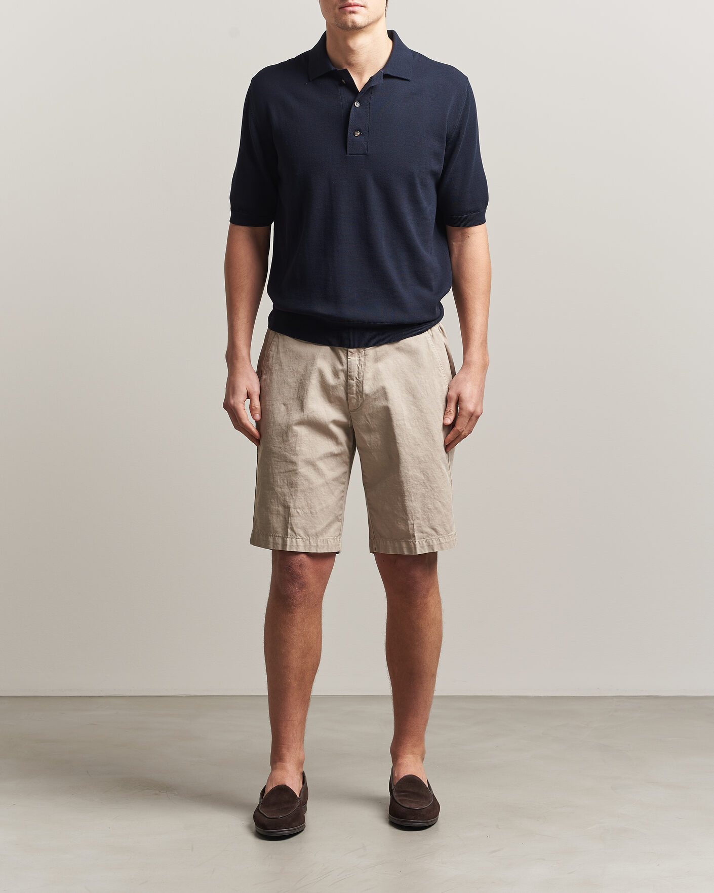Men | Polo Shirts | Zanone | Knitted Cotton Polo Navy