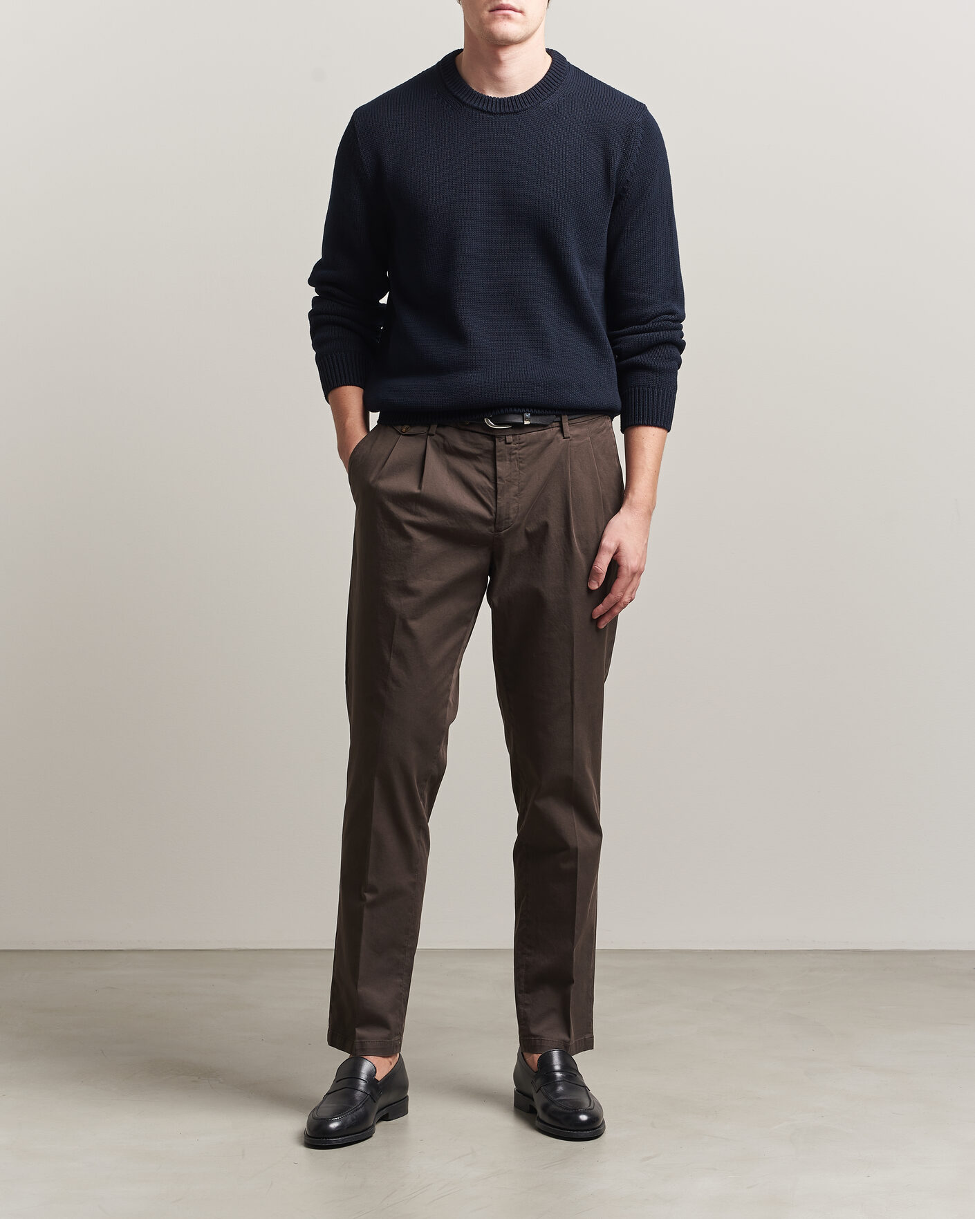 Men | Sweaters & Knitwear | Zanone | Soft Cotton Crew Neck Sweater Navy