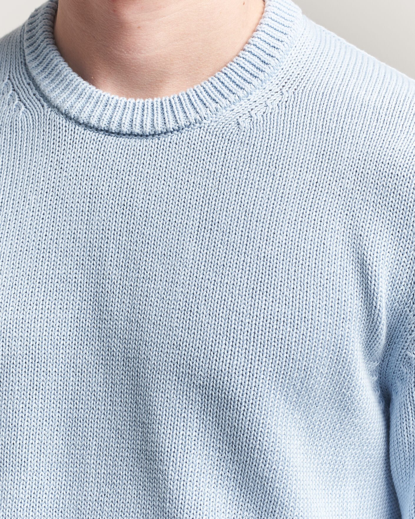 Men | Sweaters & Knitwear | Zanone | Soft Cotton Crew Neck Sweater Sky Blue