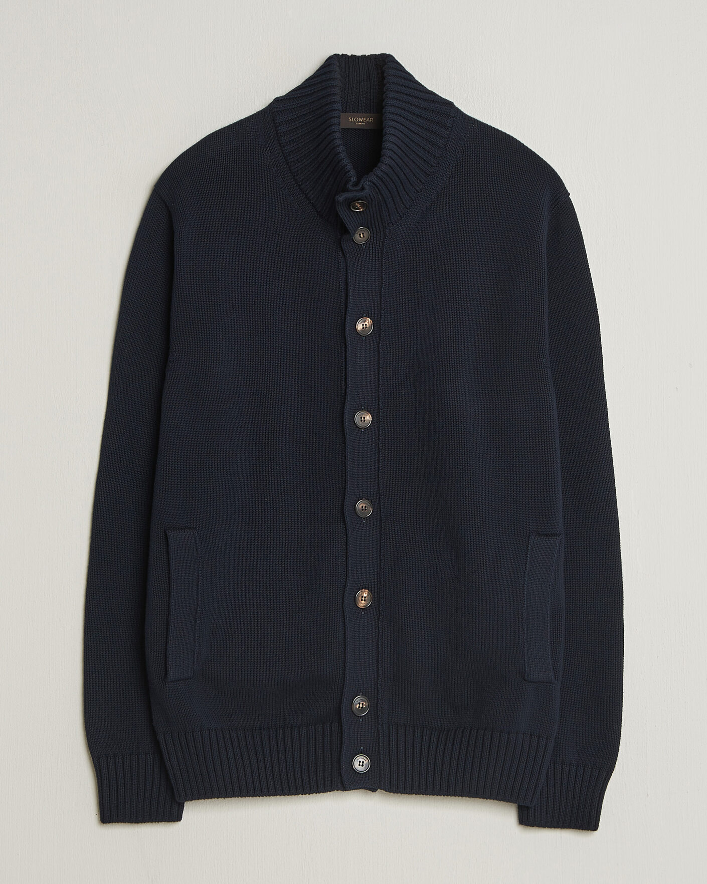 Zanone Soft Cotton Chioto Cardigan Navy at CareOfCarl.com
