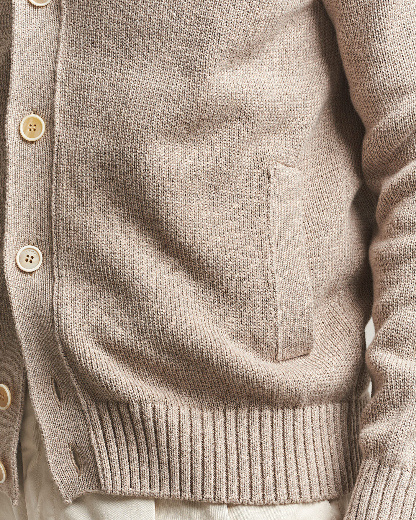 Zanone Soft Cotton Chioto Cardigan Taupe at CareOfCarl.com