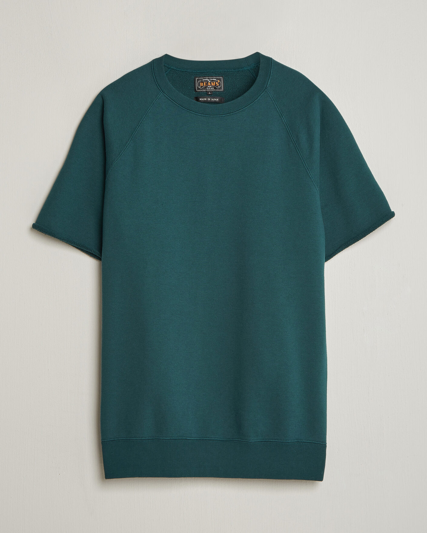 Men | T-Shirts | BEAMS PLUS | Short Sleeve Cut Off Sweat Dark Green