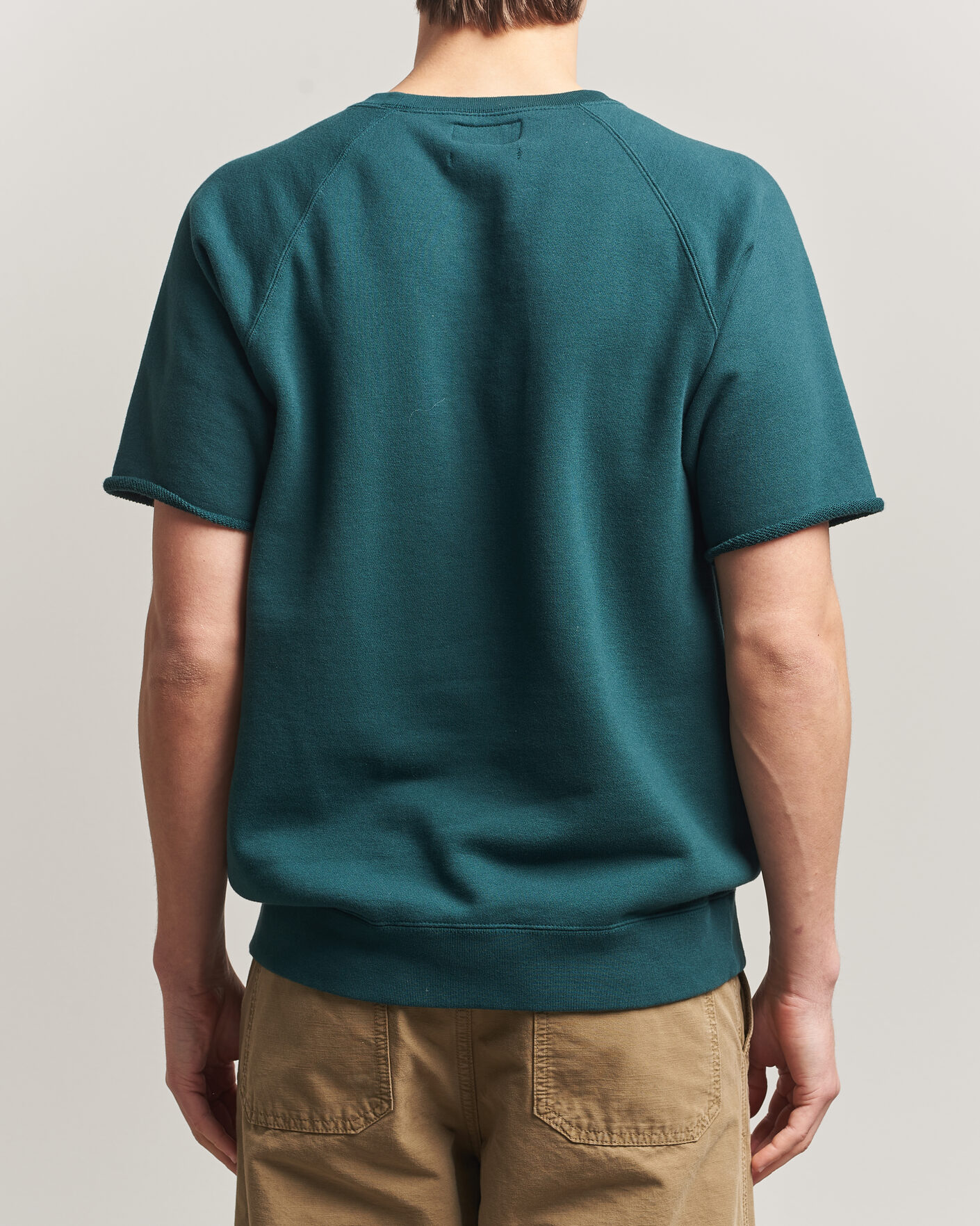 Men | T-Shirts | BEAMS PLUS | Short Sleeve Cut Off Sweat Dark Green