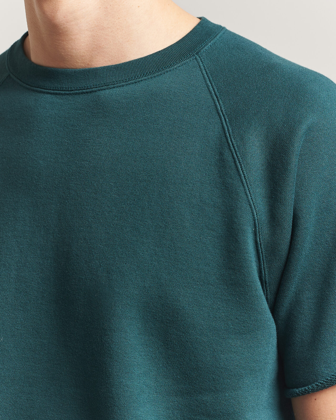 Men | T-Shirts | BEAMS PLUS | Short Sleeve Cut Off Sweat Dark Green
