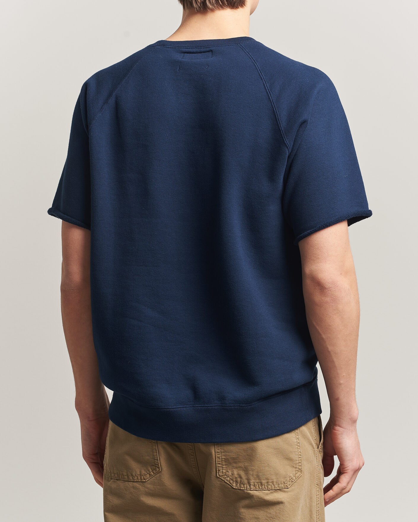 Men | T-Shirts | BEAMS PLUS | Short Sleeve Cut Off Sweat Navy