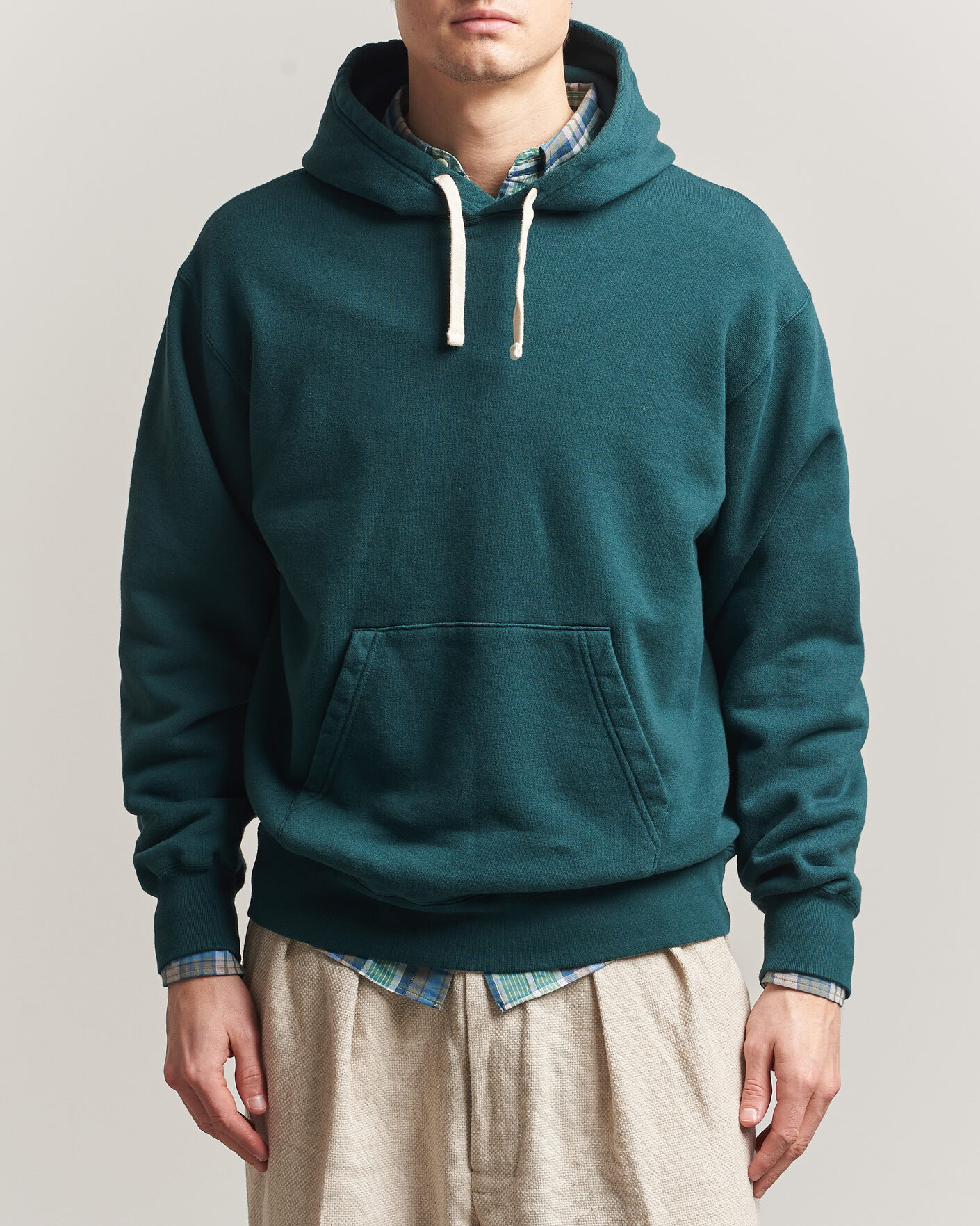 Men | Sweaters & Knitwear | BEAMS PLUS | Hooded Sweat Pullover Dark Green
