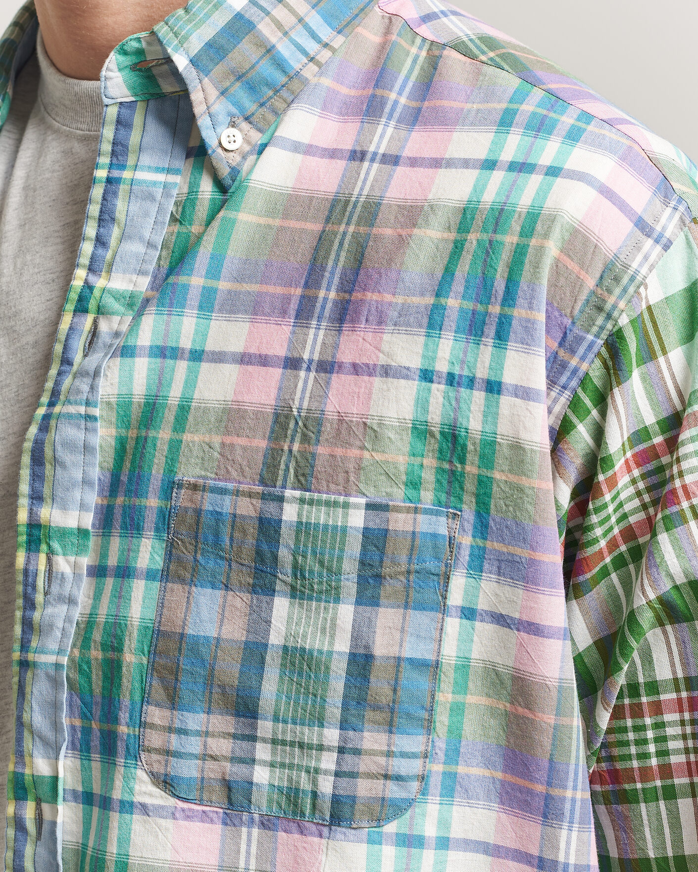 Men | Shirts | BEAMS PLUS | Patchwork Madras Shirt Multicolour