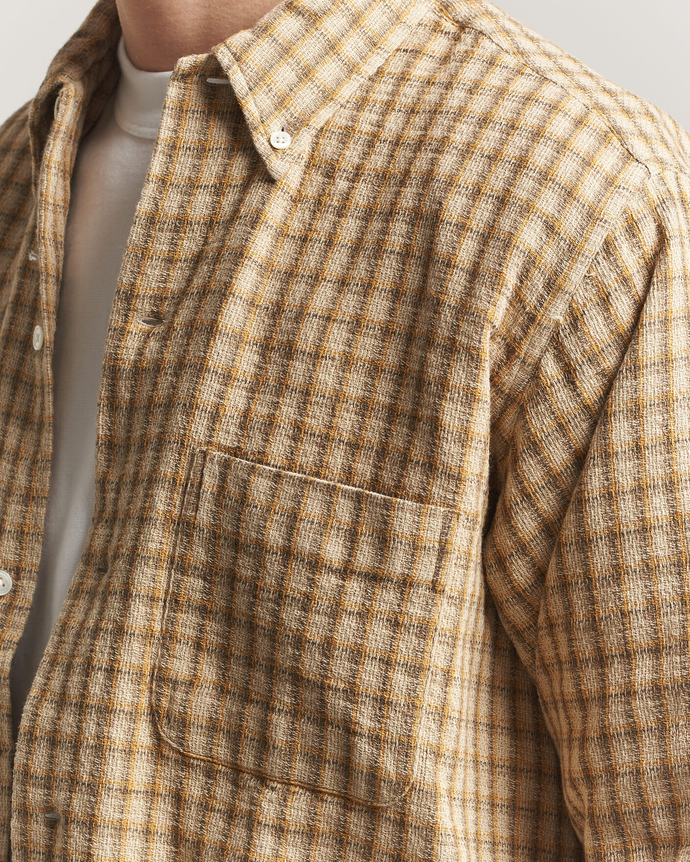 Men | Shirts | BEAMS PLUS | Panama Plaid Button Down Shirt Beige