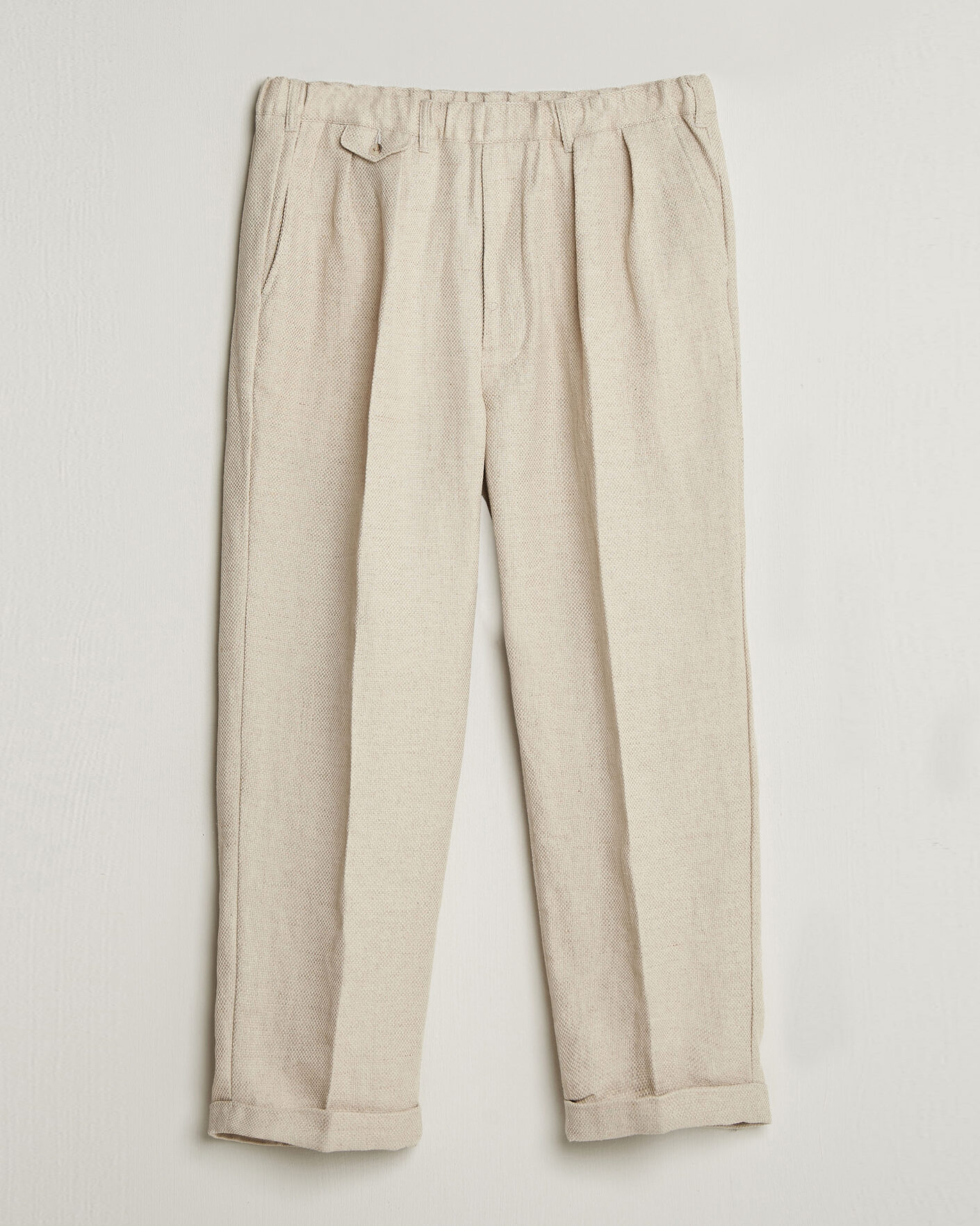 Men | Trousers | BEAMS PLUS | Cotton/Linen Pleated Trousers Off White
