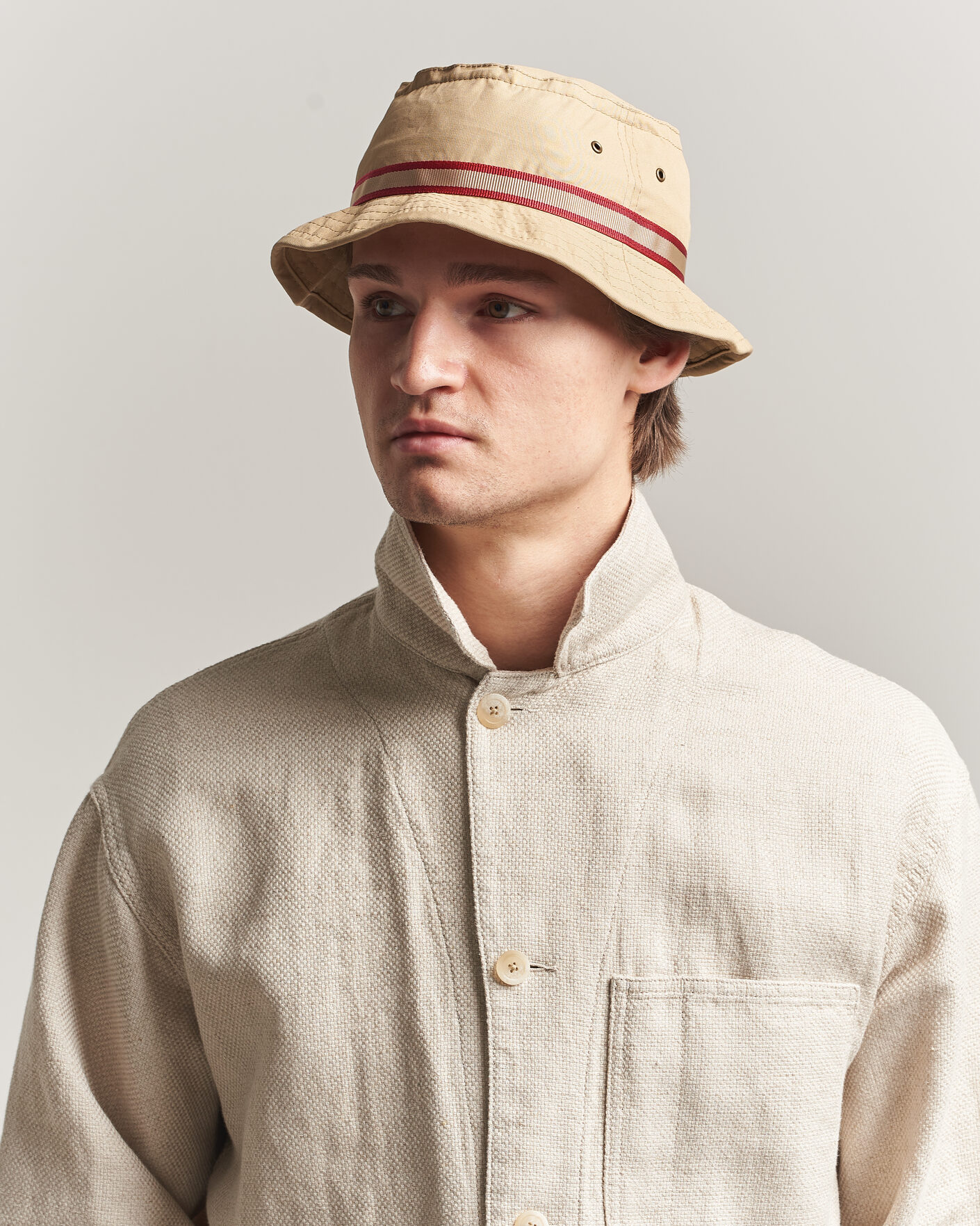 BEAMS PLUS Pork Pie Hat Beige at CareOfCarl.com