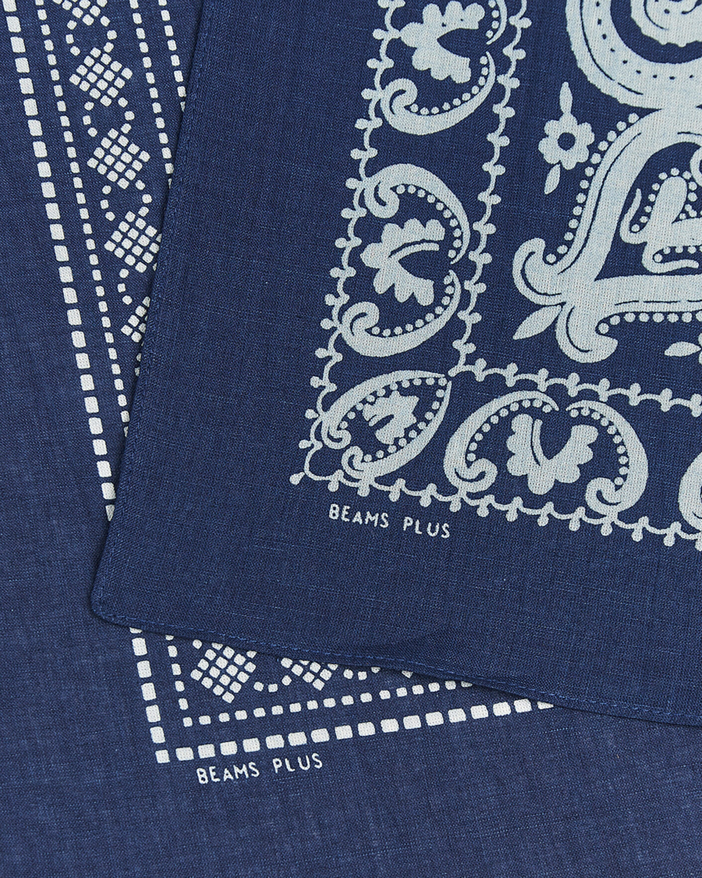 Men | Pocket Squares | BEAMS PLUS | 2-Pack Bandana Indigo Blue