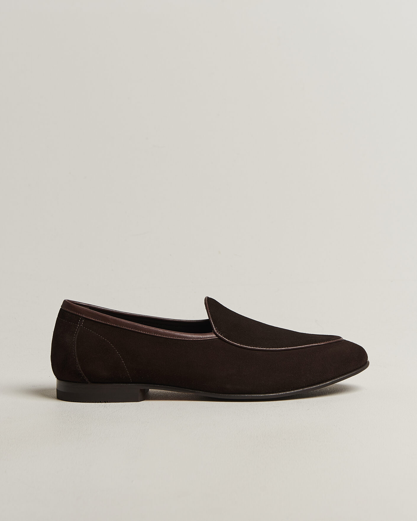 Men | Loafers | Loake 1880 | Belgrave Suede Belgian Loafer Dark Brown