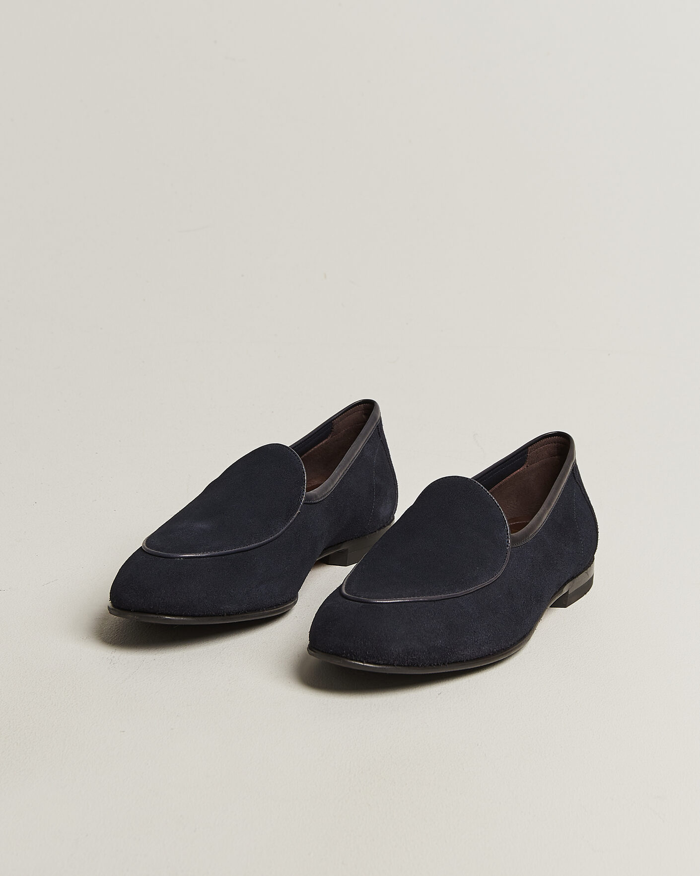 Men | Loafers | Loake 1880 | Belgrave Suede Belgian Loafer Navy