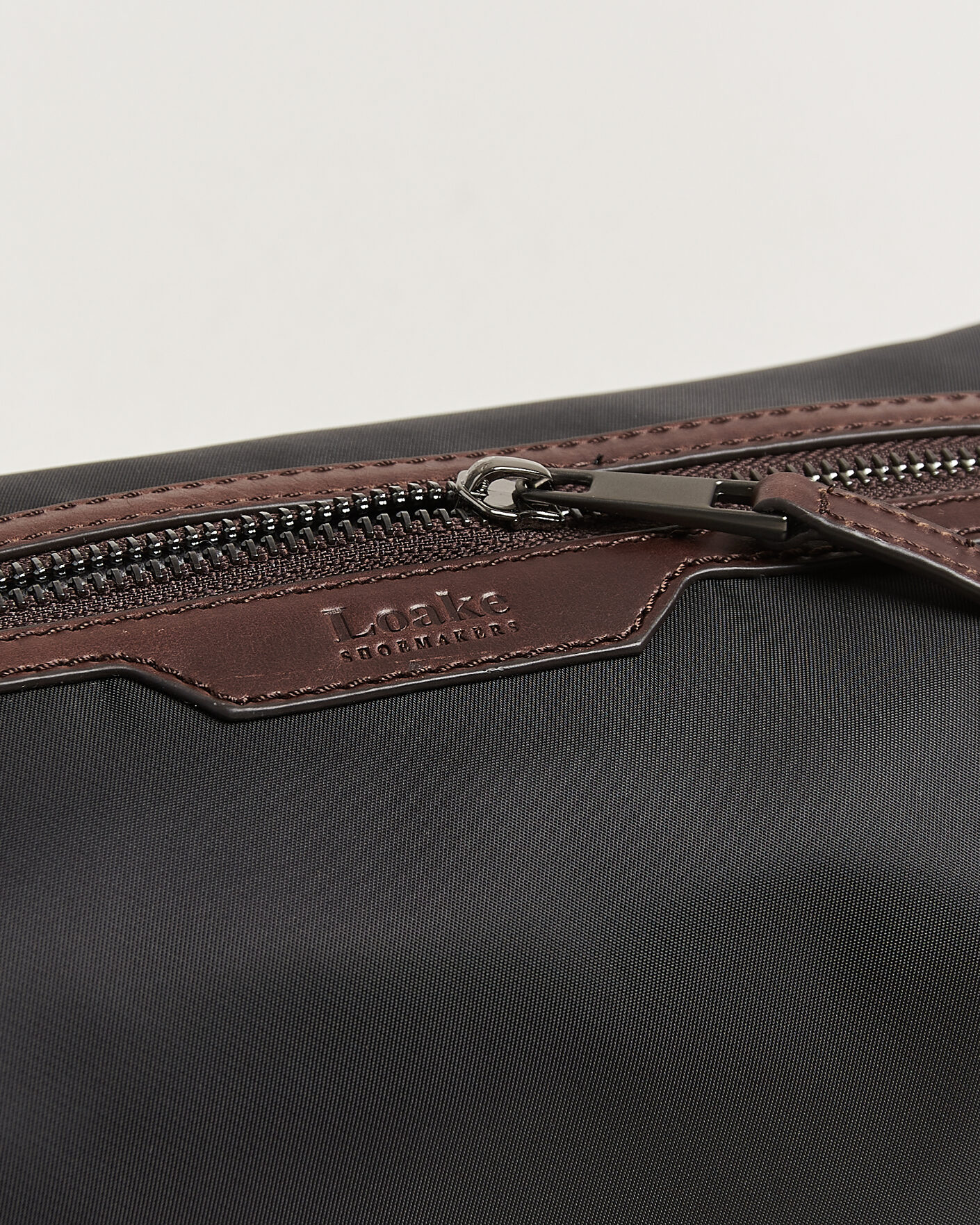 Men | Bags | Loake Shoemakers | Welland Nylon/Leather Washbag Black