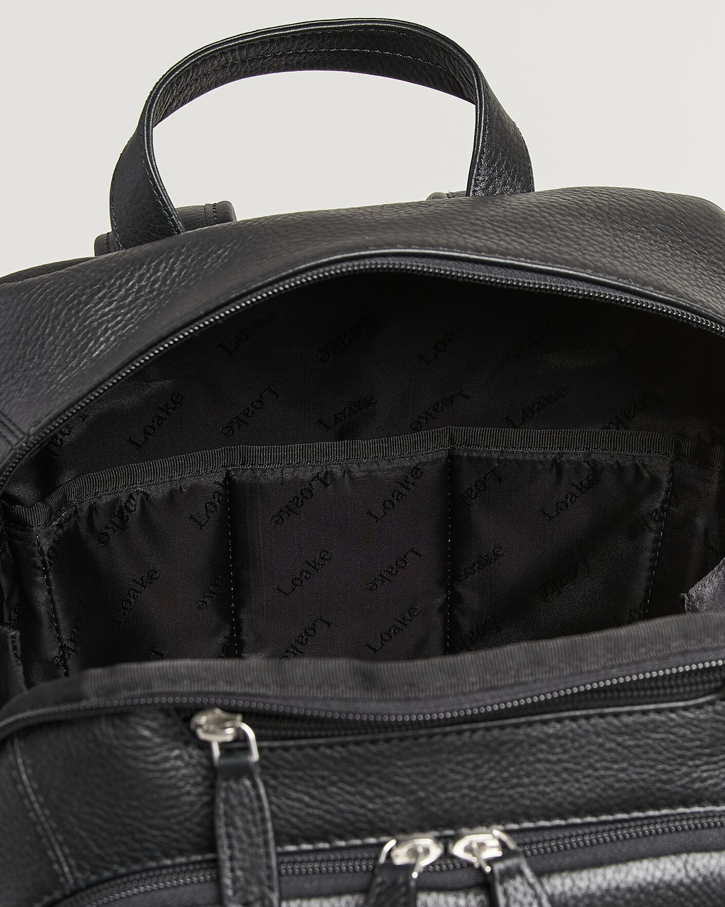 Men | Bags | Loake Shoemakers | Waterloo Grained Leather Backpack Black