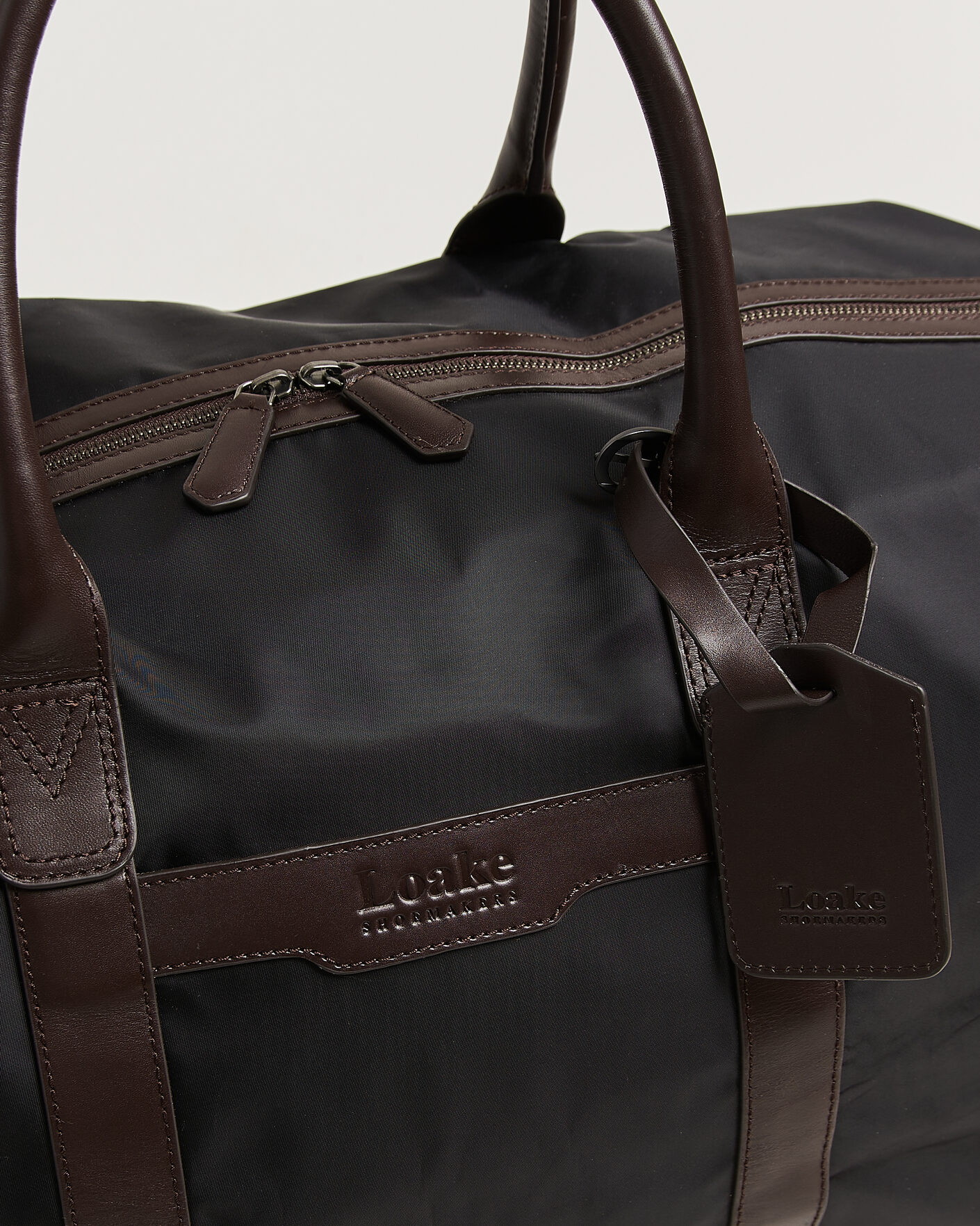 Men | Bags | Loake Shoemakers | Gower Nylon/Leather Holdall Black