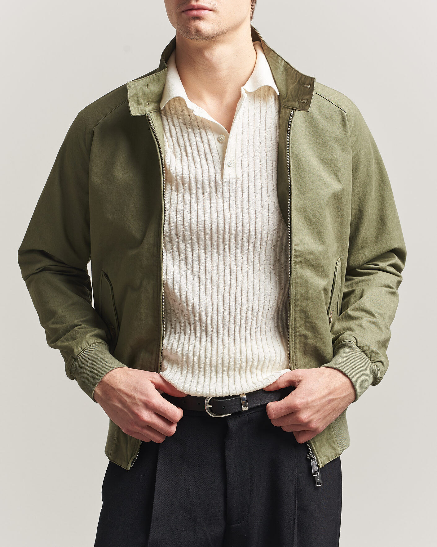 Baracuta G9 Washed Cotton Twill Jacket Lichen Green at CareOfCarl.com