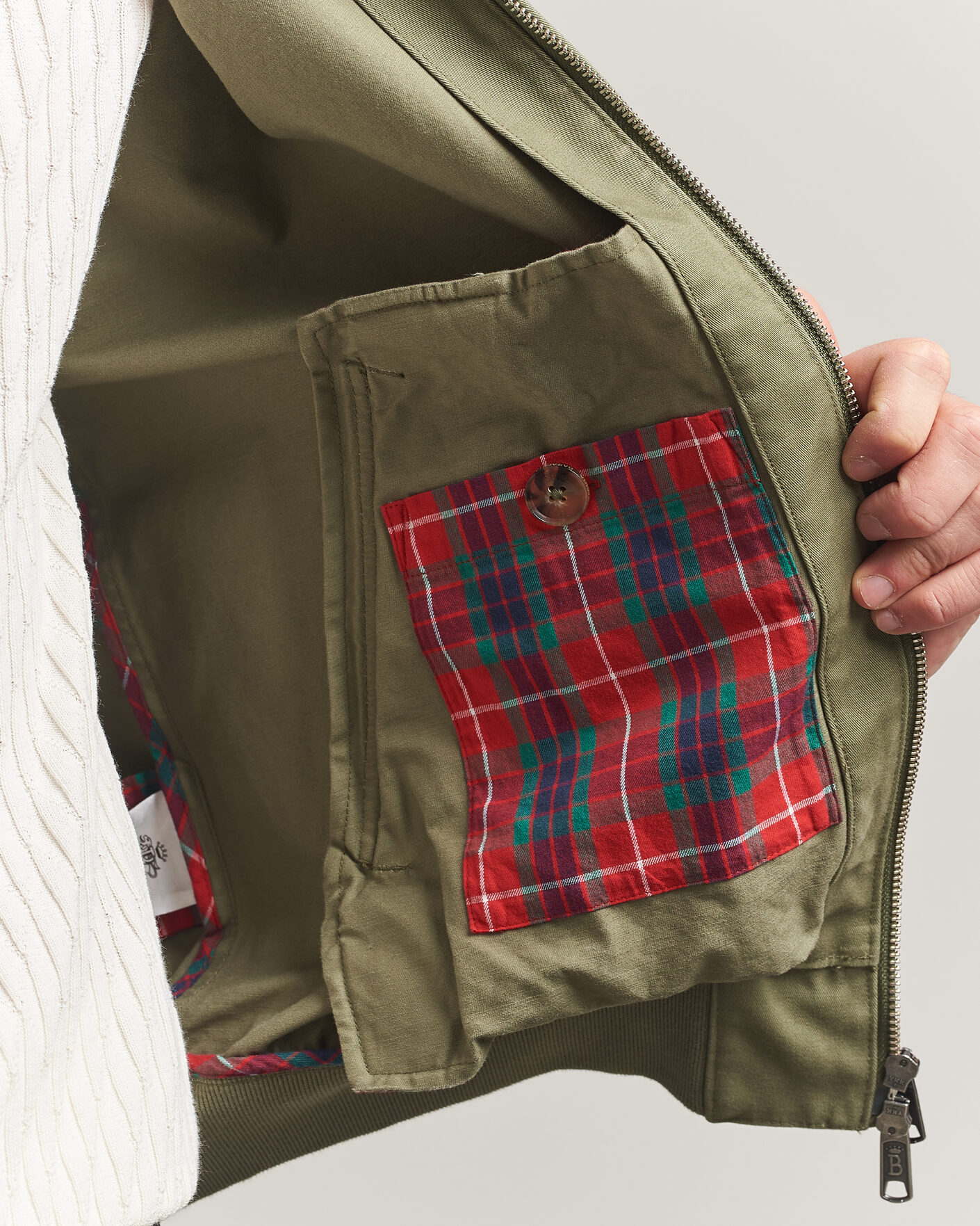 Baracuta G9 Washed Cotton Twill Jacket Lichen Green at CareOfCarl.com