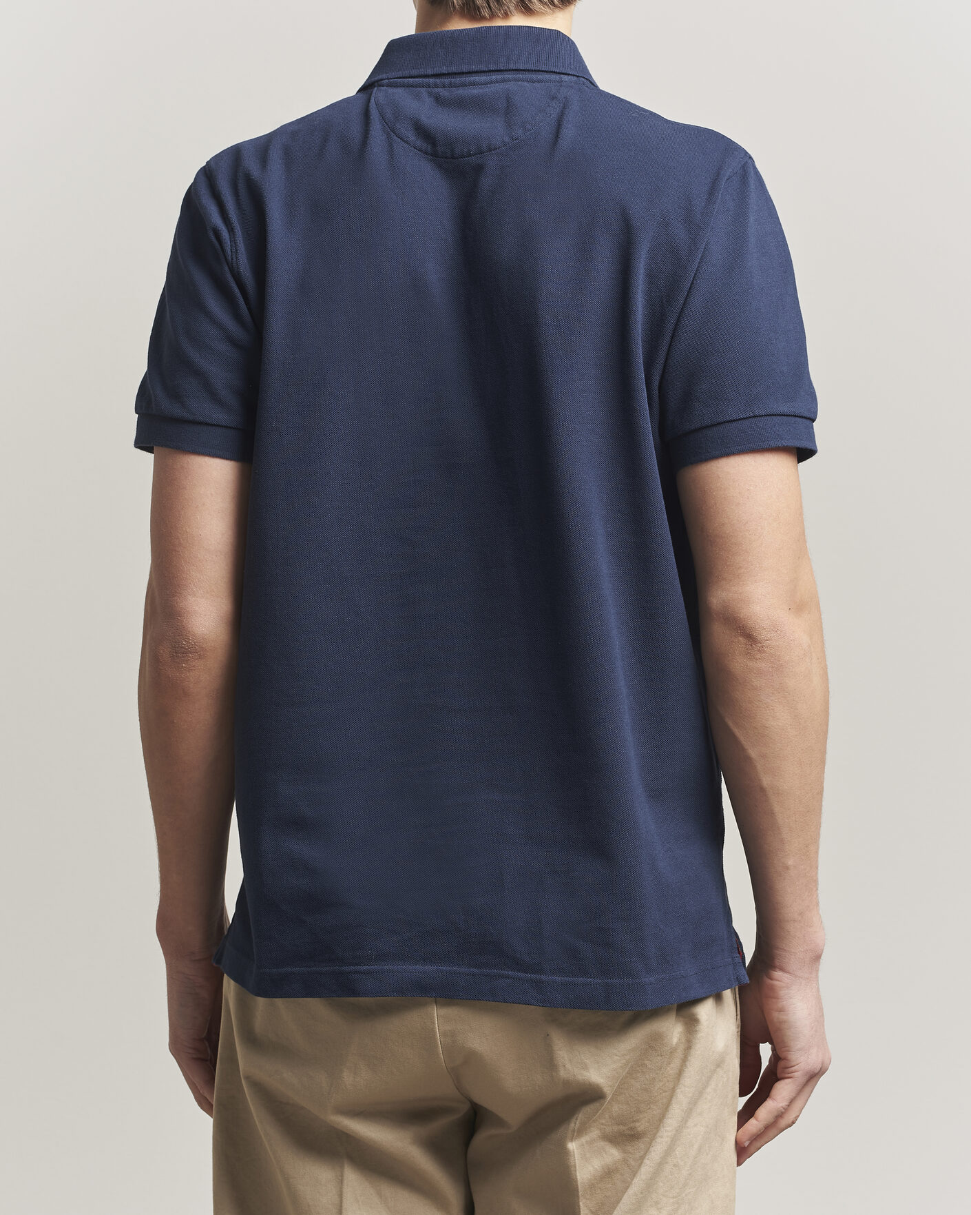 Men | Polo Shirts | Baracuta | Tartan Placket Piquet Polo Navy