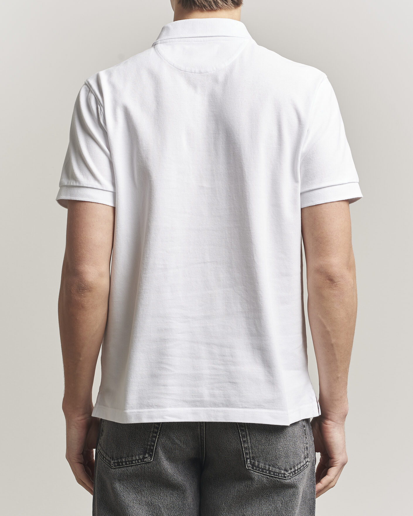 Men | Polo Shirts | Baracuta | Tartan Placket Piquet Polo Bone White