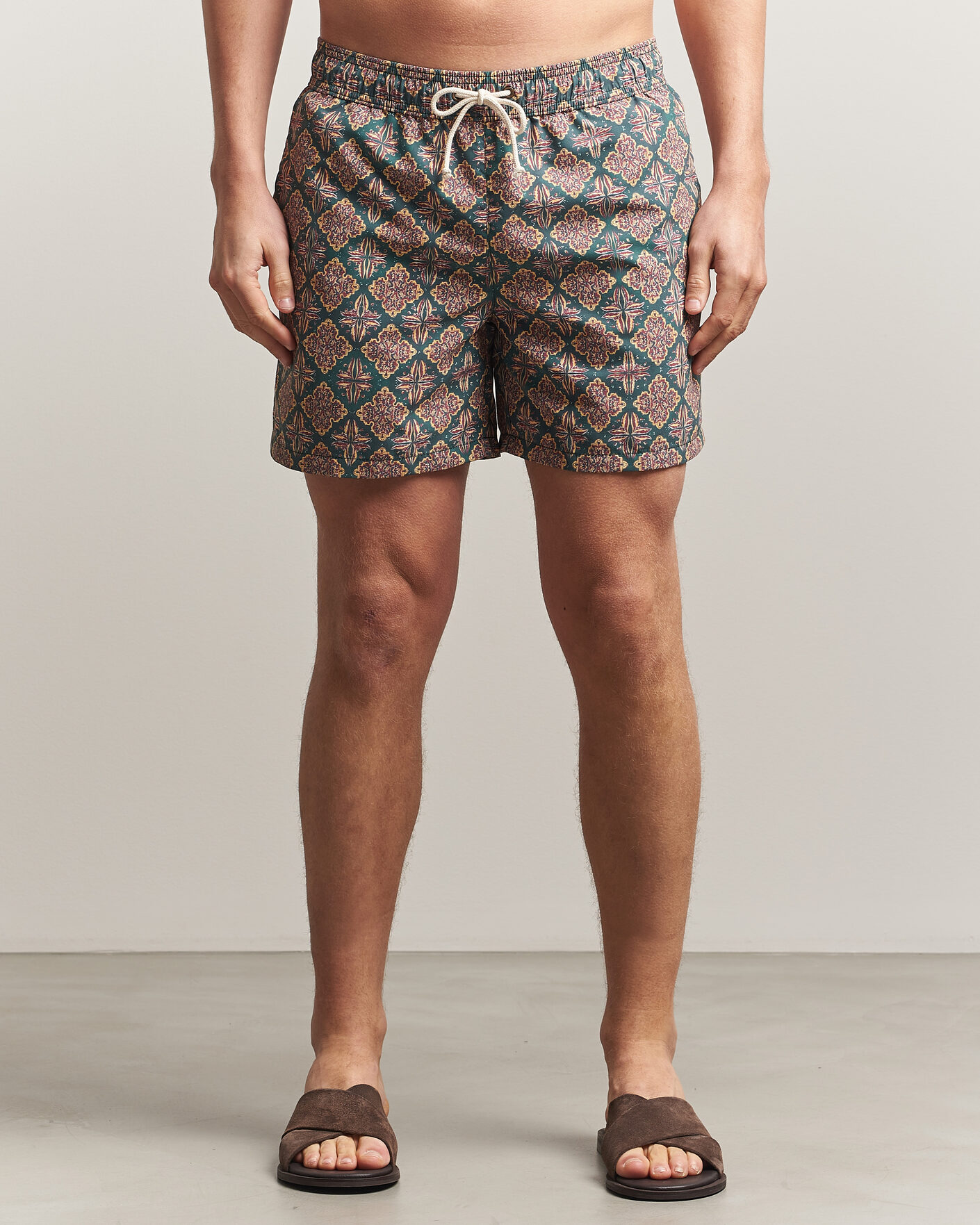 Men | Swimwear | Ripa Ripa | Printed Swimshorts Green/Red