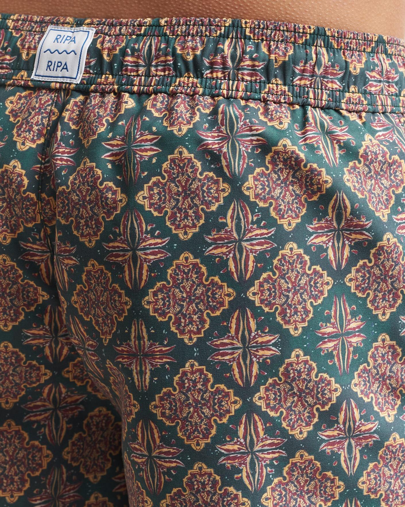 Men | Swimwear | Ripa Ripa | Printed Swimshorts Green/Red