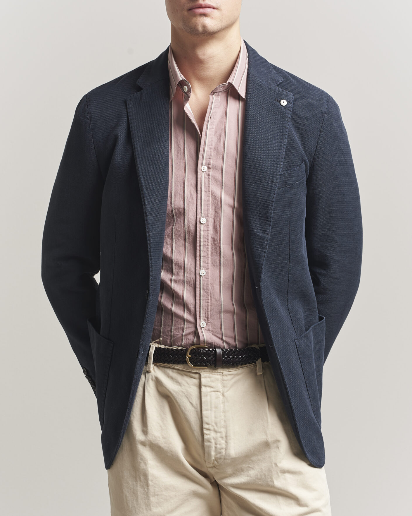 Men | Blazers | L.B.M. 1911 | Jack Regular Fit Structured Cotton Blazer Navy