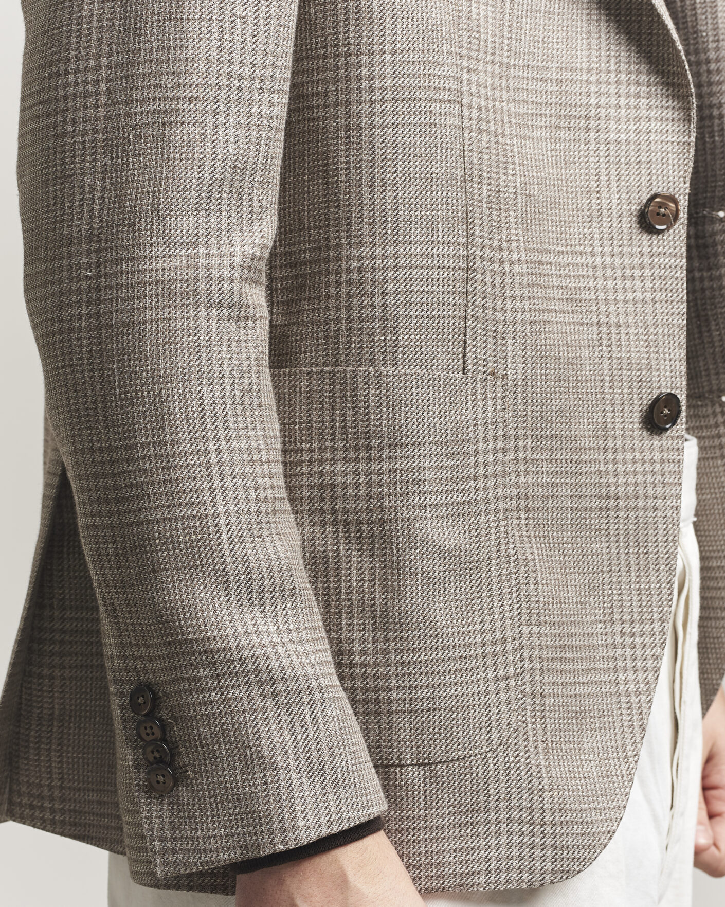 Men | Blazers | L.B.M. 1911 | Jack Regular Fit Linen/Wool Checked Blazer Taupe