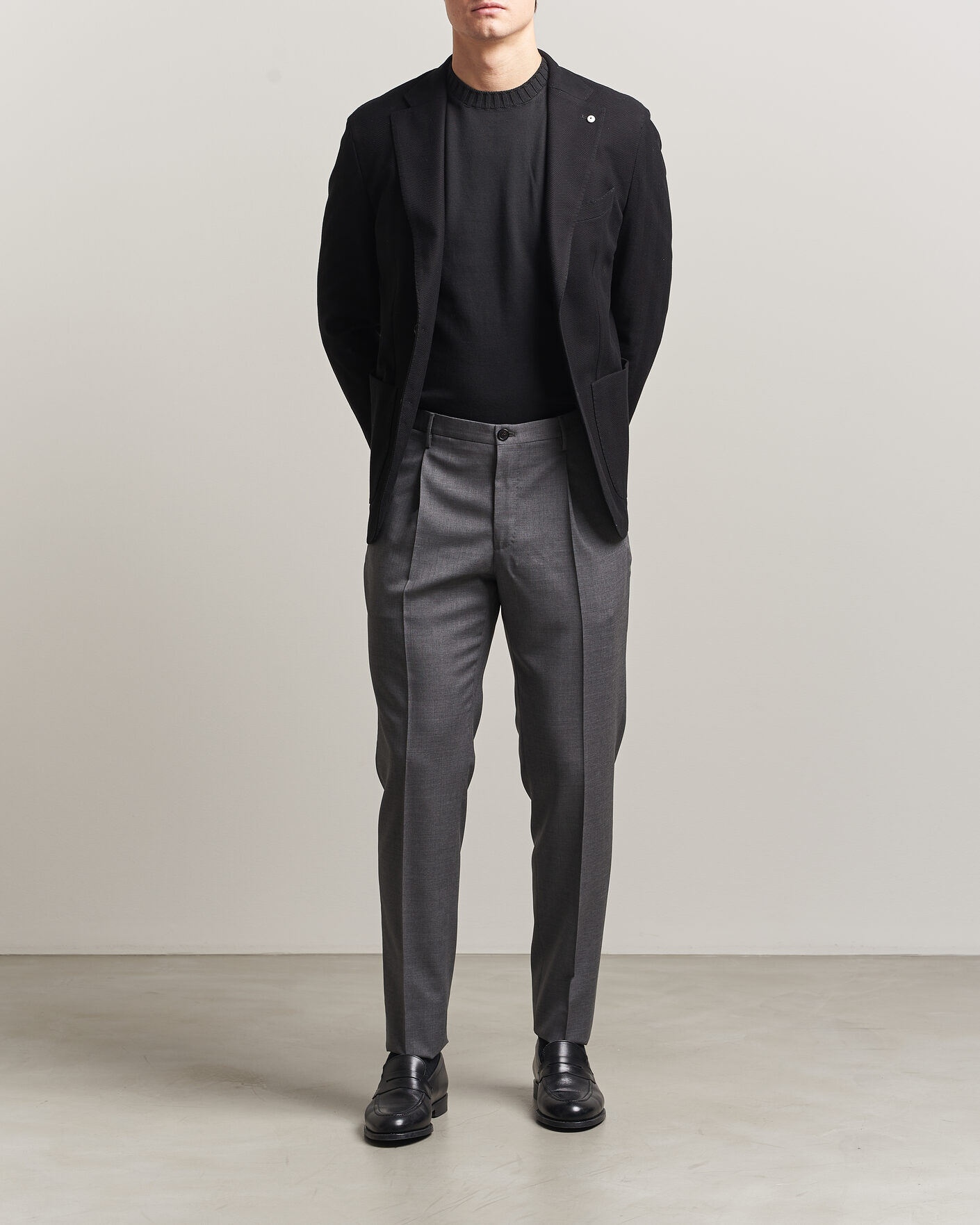 Men | Blazers | L.B.M. 1911 | Jack Herringbone Cotton Blazer Black