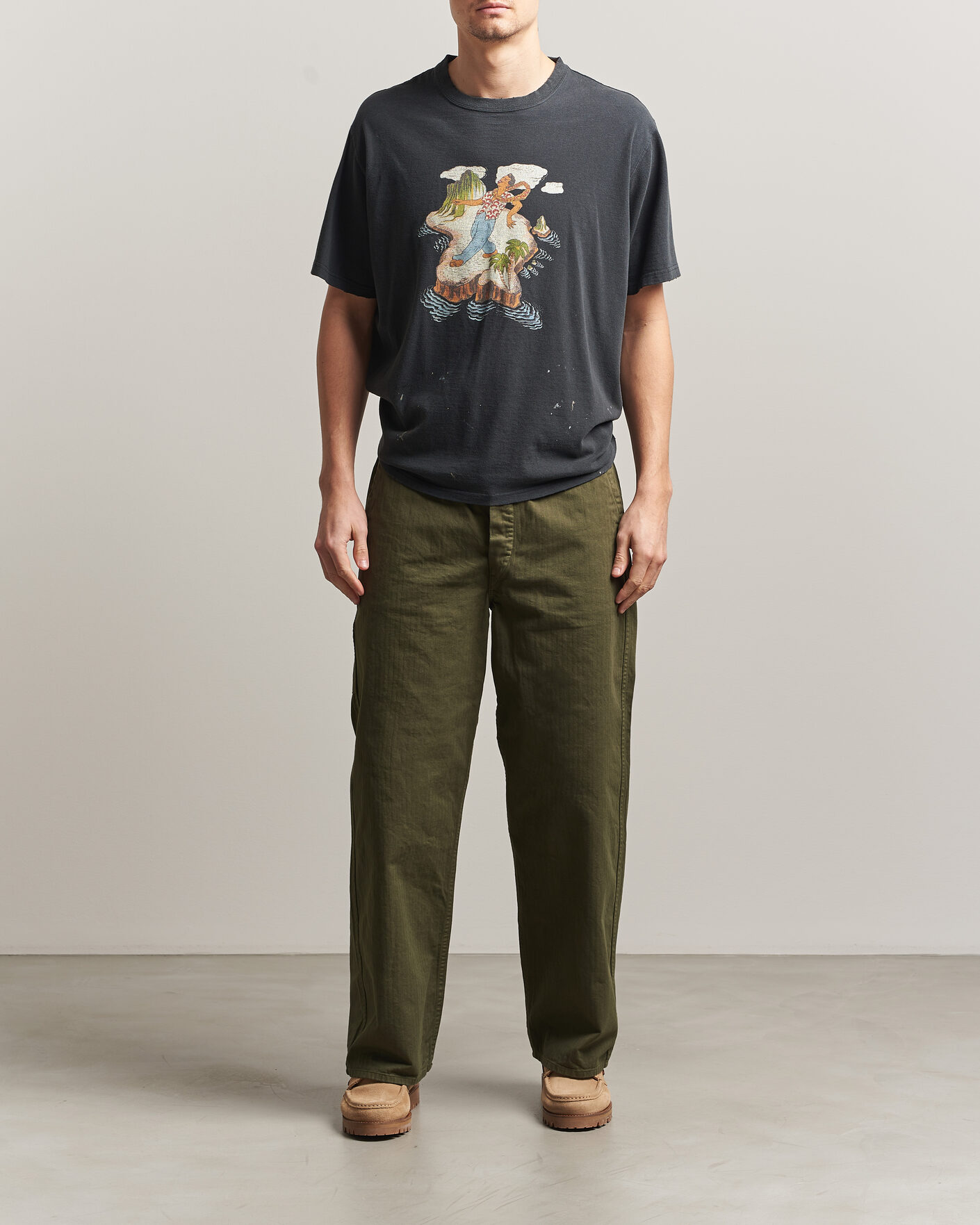 orSlow オリーブグリーン ワークパンツ M orSlow / WIDE FIT FRENCH WORK PANTS (Army Green)