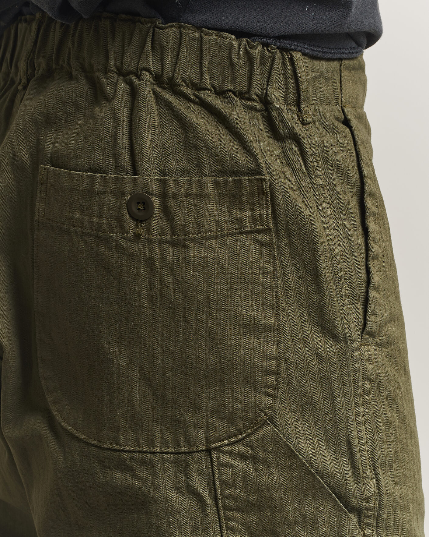 Men | Trousers | orSlow | Wide Fit French Work Pants Army Green