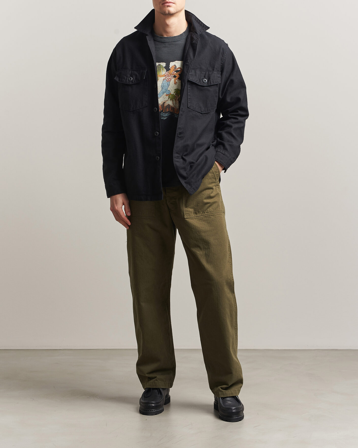 orSlow VINTAGE FIT ARMY TROUSERS ダークカーキ orSlow - Vintage Fit