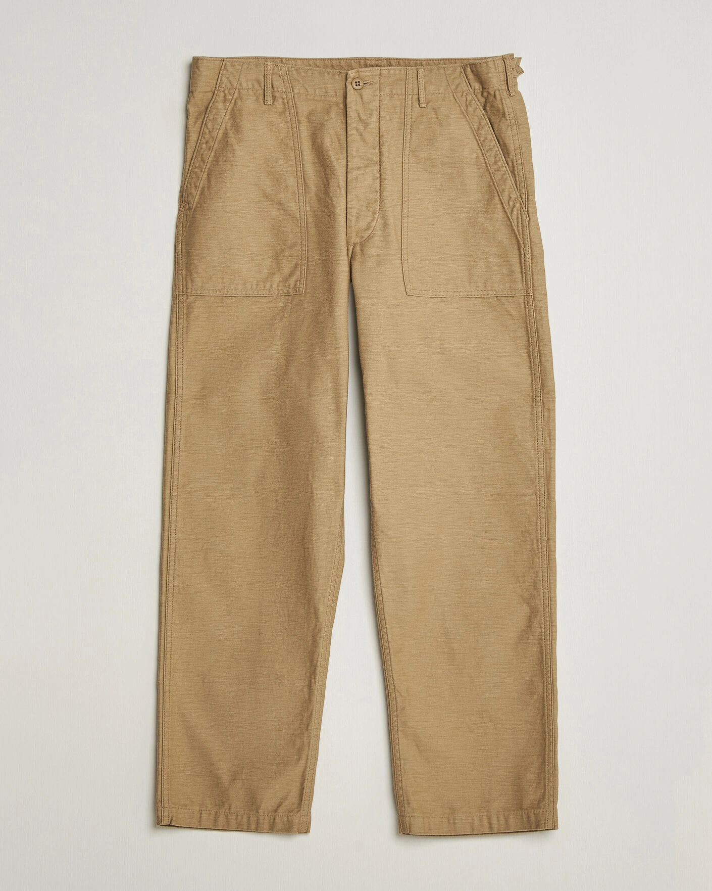 Men | Trousers | orSlow | Regular Fit Original Sateen Fatigue Pants Sand Beige
