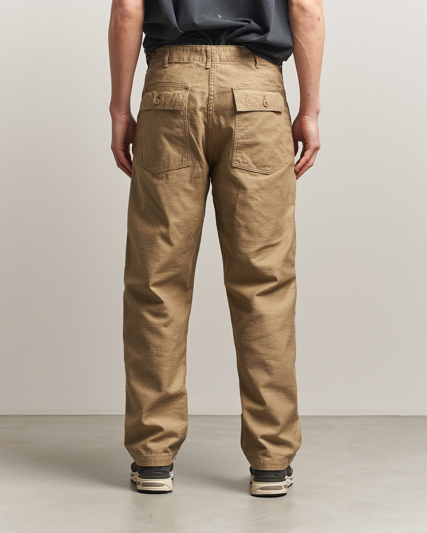 Men | Trousers | orSlow | Regular Fit Original Sateen Fatigue Pants Sand Beige