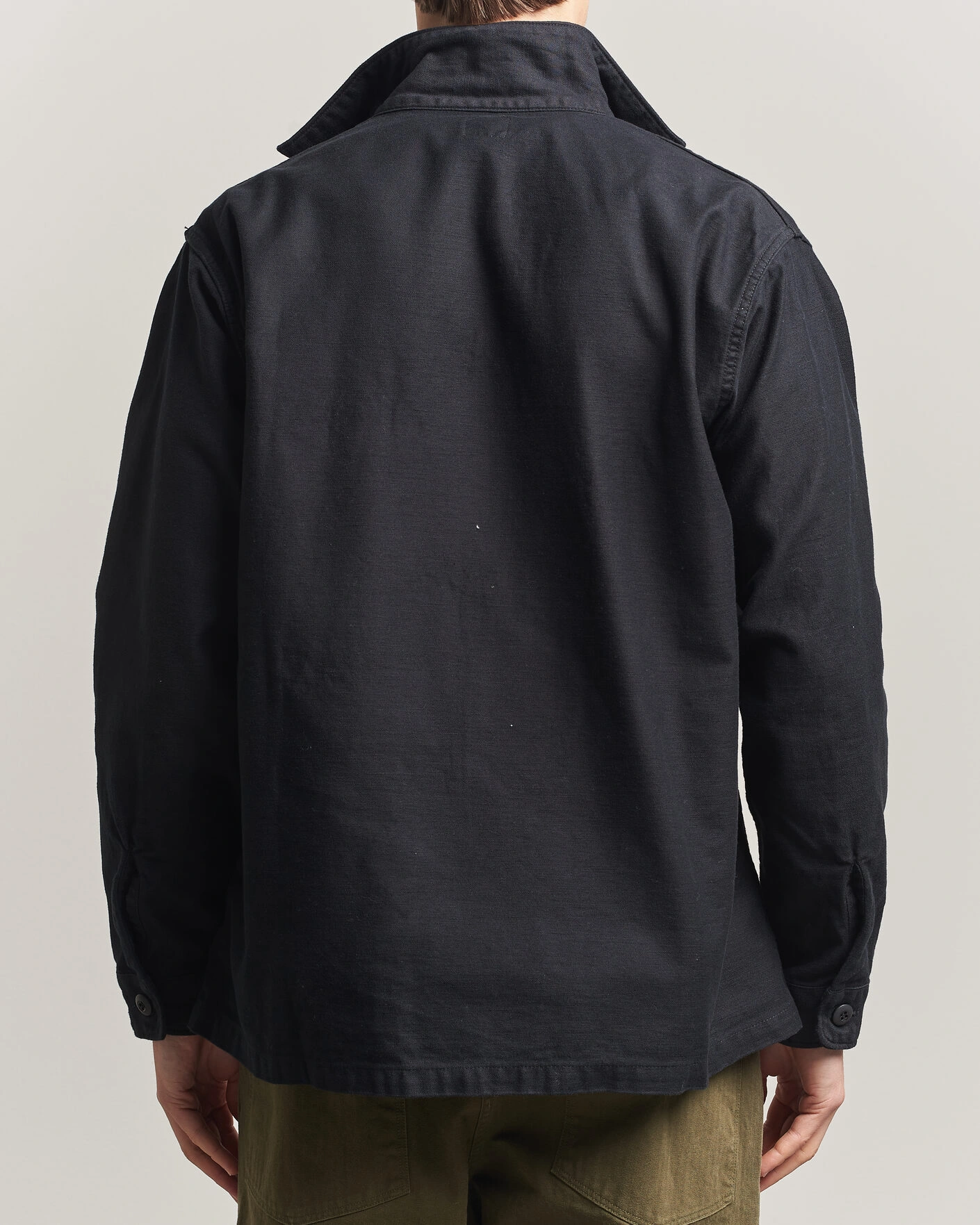 Men | Shirts | orSlow | Cotton Sateen US Army Overshirt Black