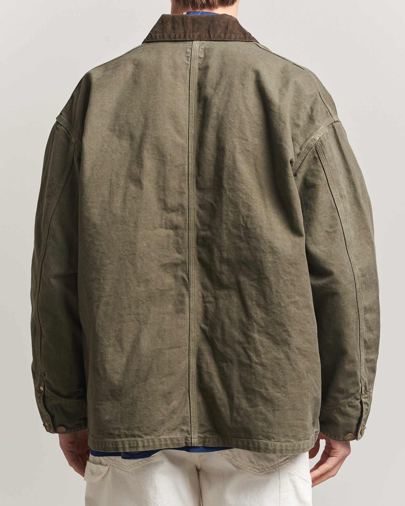 Men | Coats & Jackets | orSlow | Oxford Coverall Chore Jacket Army Green