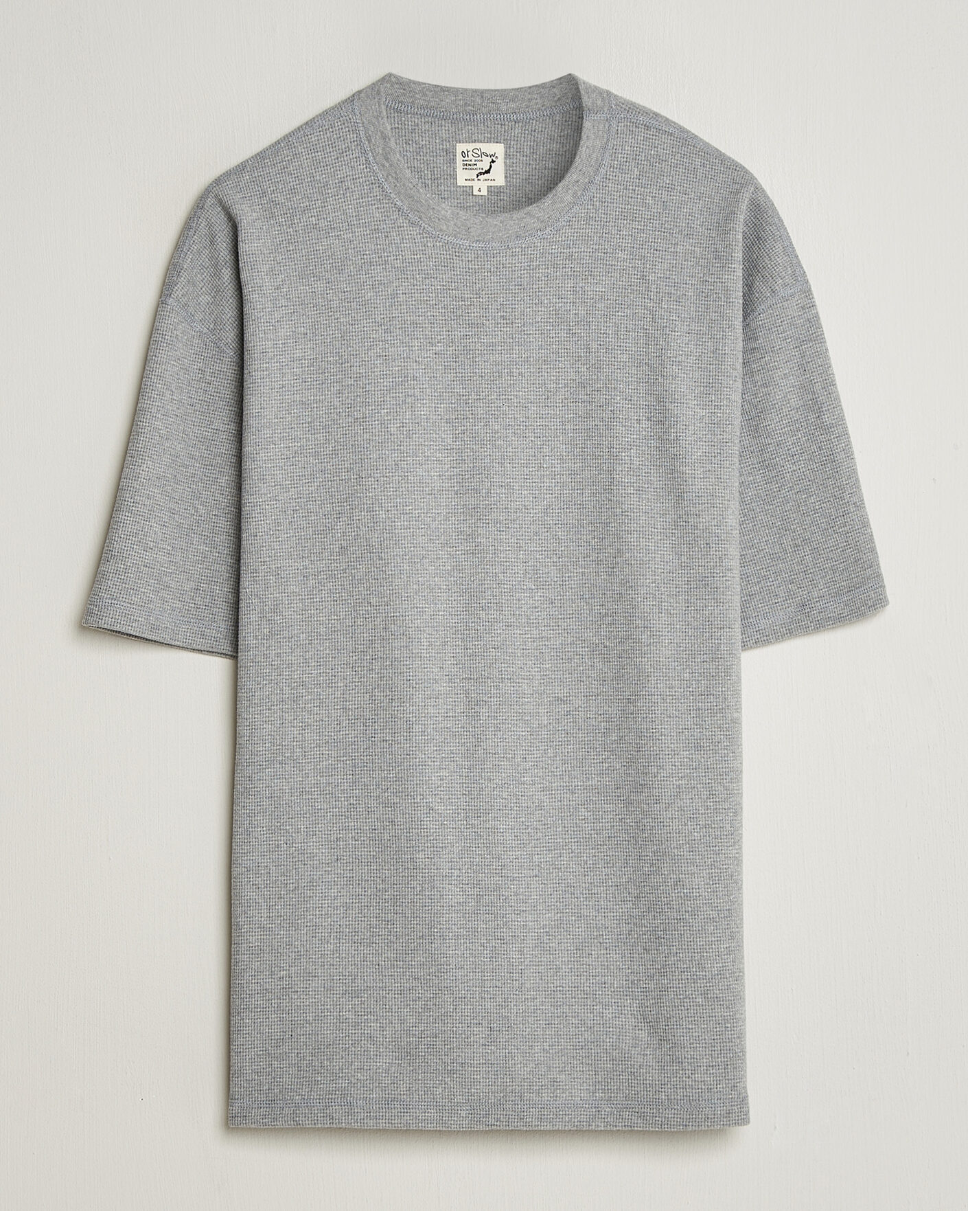Men | T-Shirts | orSlow | Waffle Cotton T-Shirt Heather Gray