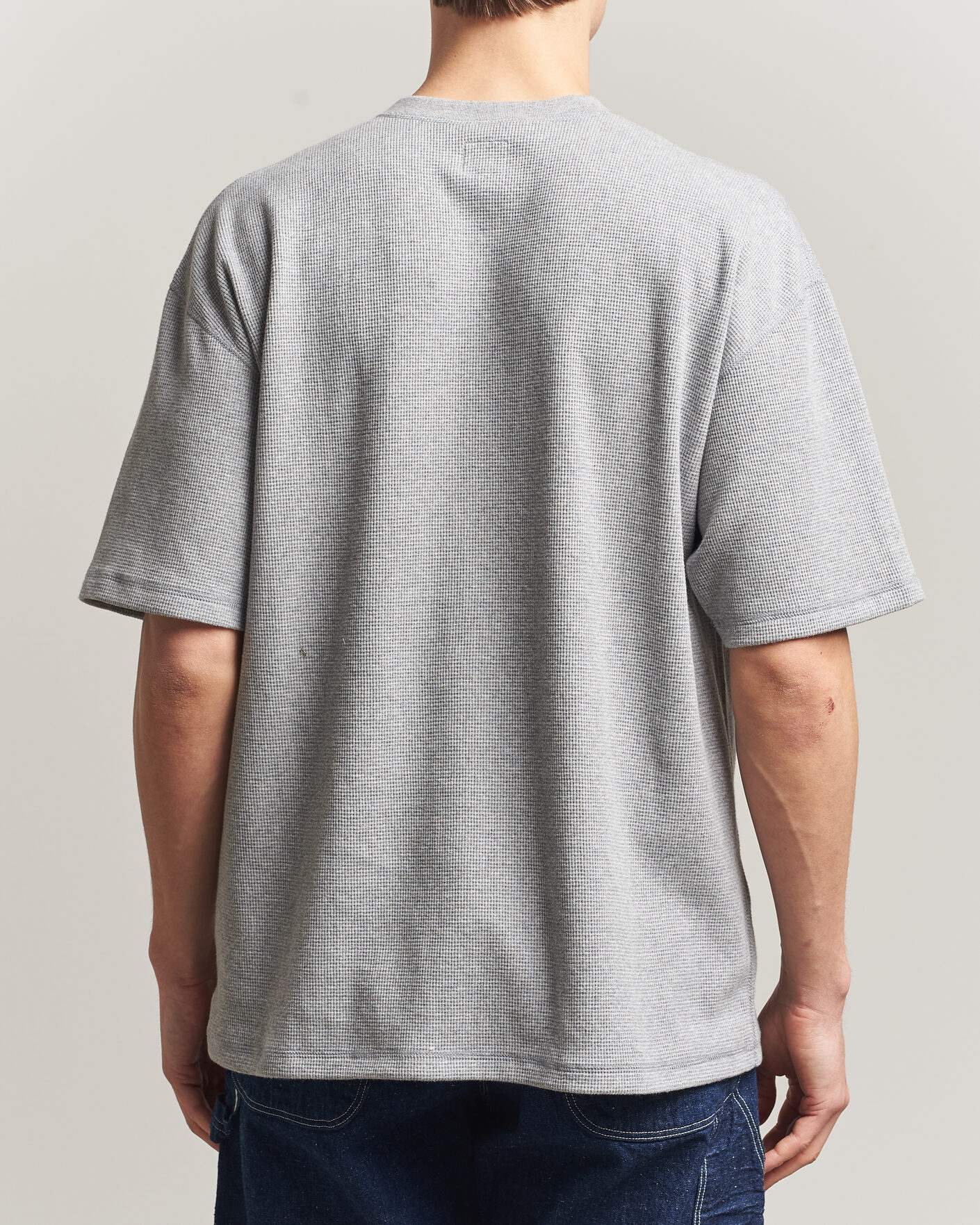 orSlow Waffle Cotton T-Shirt Heather Gray at CareOfCarl.com