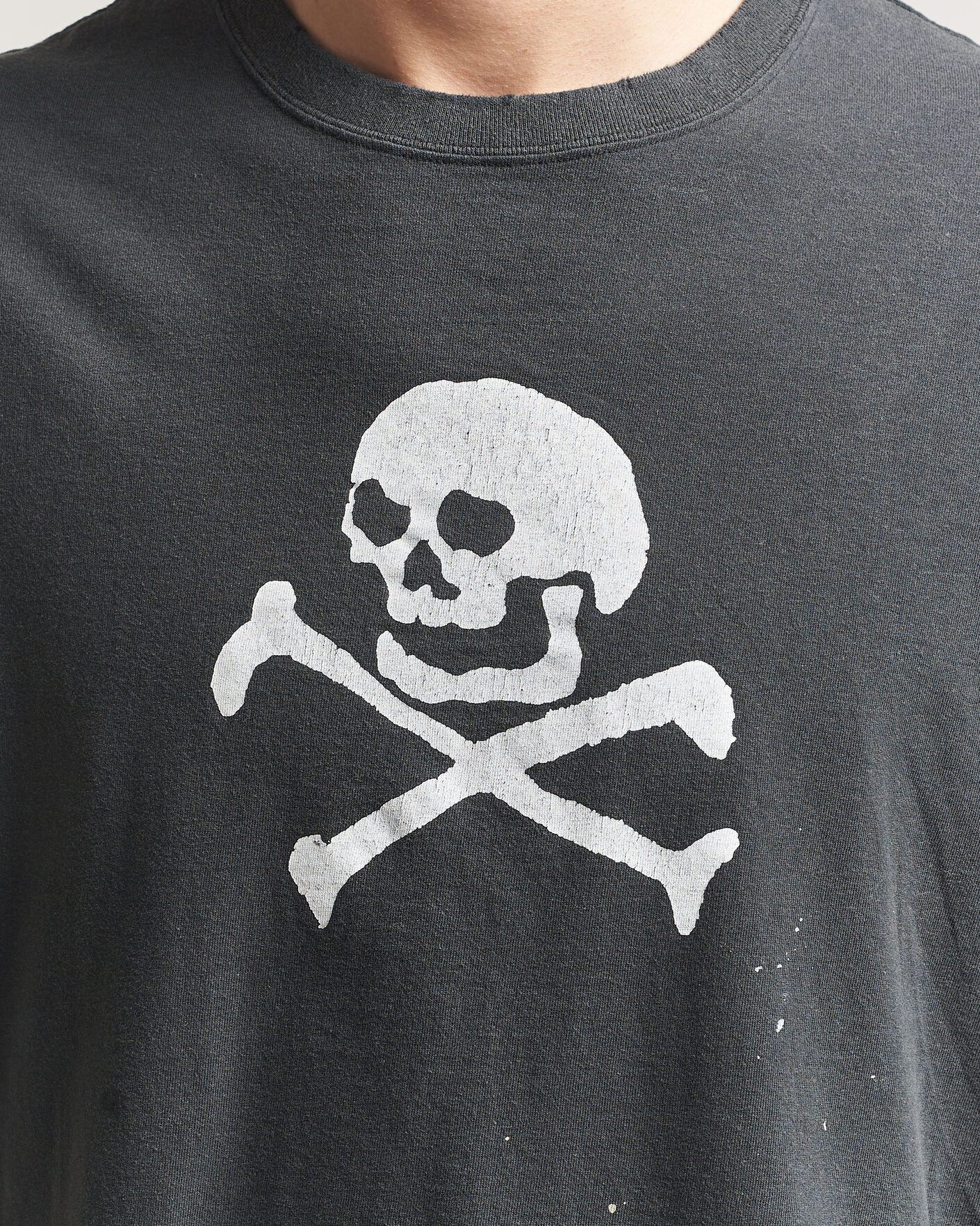 Men | T-Shirts | orSlow | Vintage Skull Print T-Shirt Black
